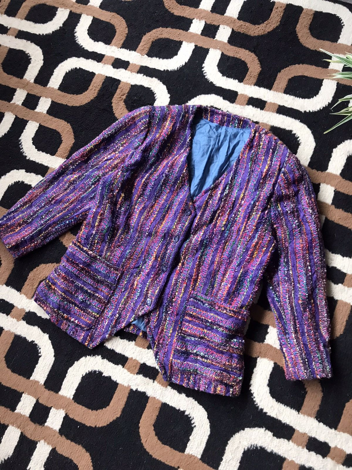 Japanese Brand × Vintage VTG Rainbow Stripe Blazer for Women Size M / US 6-8 / IT 42-44 - 3 Thumbnail