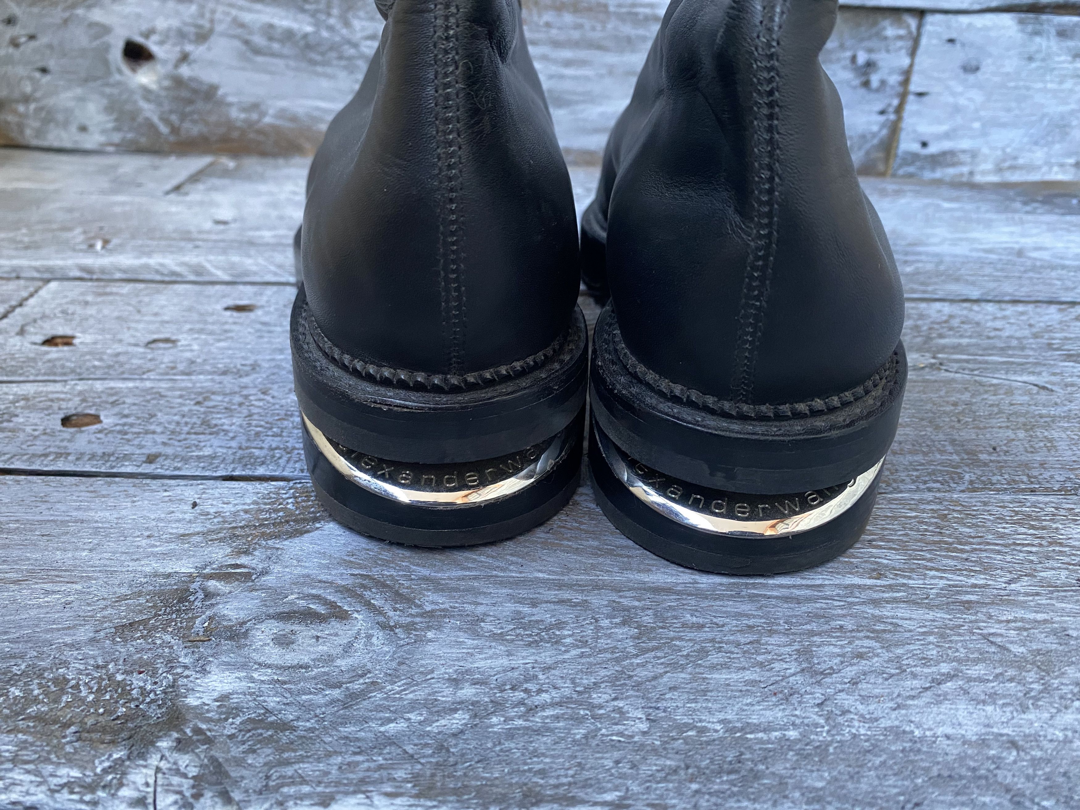 Alexander Wang × Designer Alexander Wang combat black leather shearling boots sz38 Size US 7.5 / IT 37.5 - 5 Thumbnail