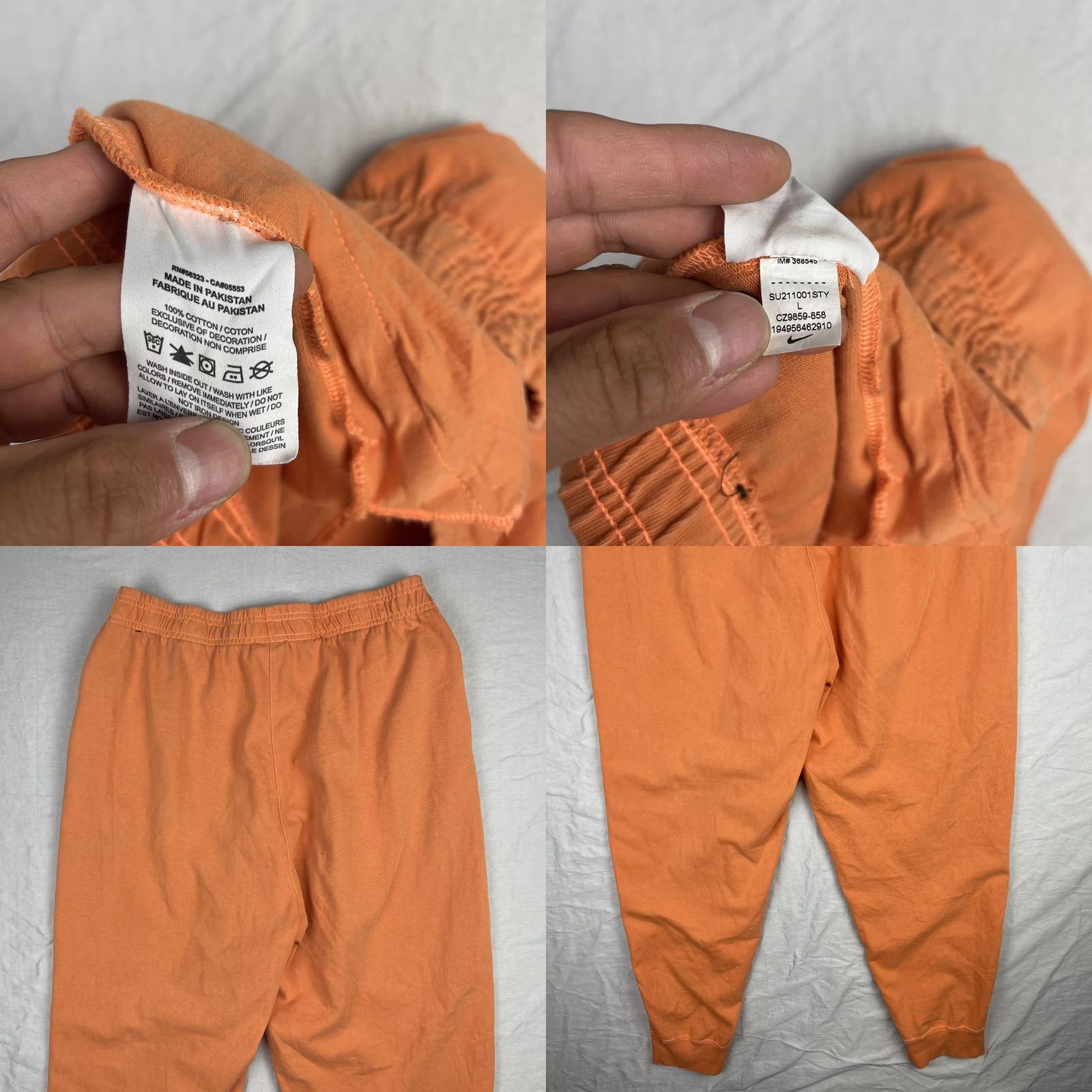 Nike Nike Joggers Womens Large Orange Washed Athletic Club Fleece Loose CZ9859-858 Size 36" / US 14 / IT 50 - 9 Thumbnail
