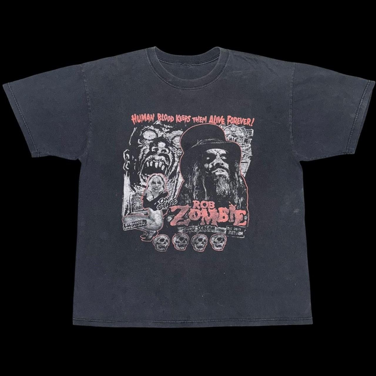 Vintage 2005 Rob Zombi Human Blood Keeps Them Alive Forever Band Tee Size US XL / EU 56 / 4 - 3 Thumbnail