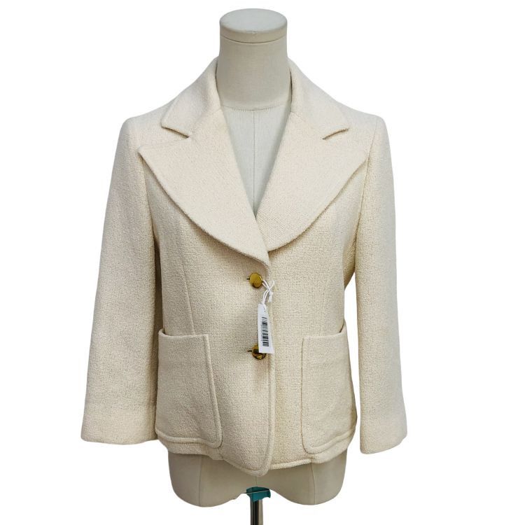 Gucci Gucci Beige Textured Blazer Size 40 Size S / US 4 / IT 40 - 1 Thumbnail