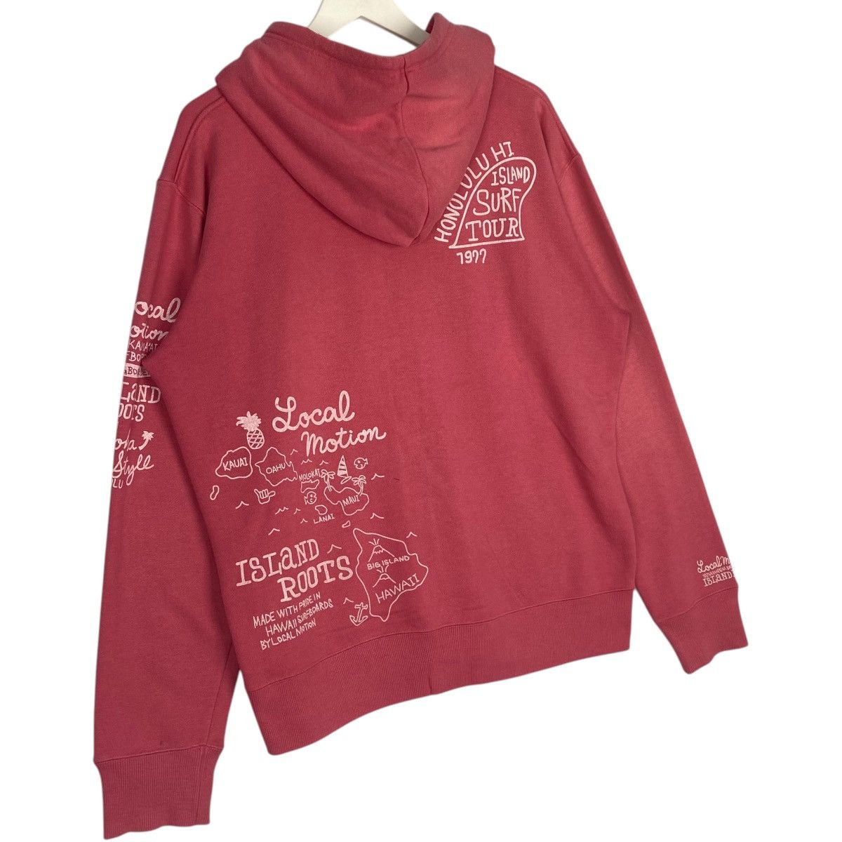 Vintage Vintage Local Motion Full Zip Hoodie Sweater Pink/White Sz L Size L / US 10 / IT 46 - 8 Thumbnail