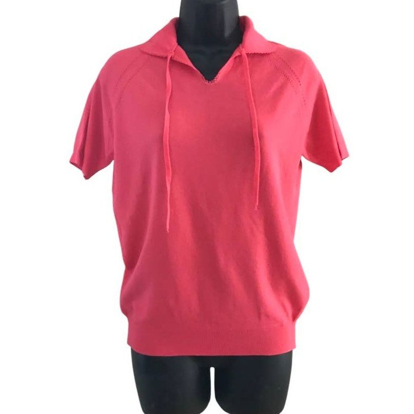 Vintage Vintage 70s Pink Short Sleeved Spring Sweater Size Medium Size M / US 6-8 / IT 42-44 - 1 Thumbnail