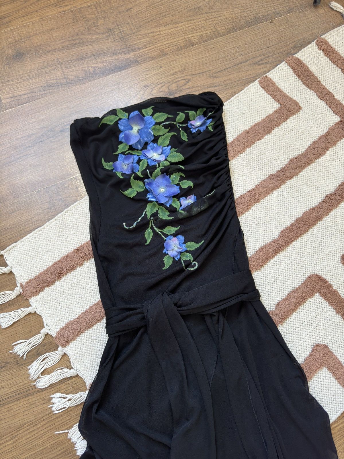 Vintage FLOWER OVERALLS SUIT BANDO WITH PANTS/SKIRT Size S / US 4 / IT 40 - 4 Thumbnail
