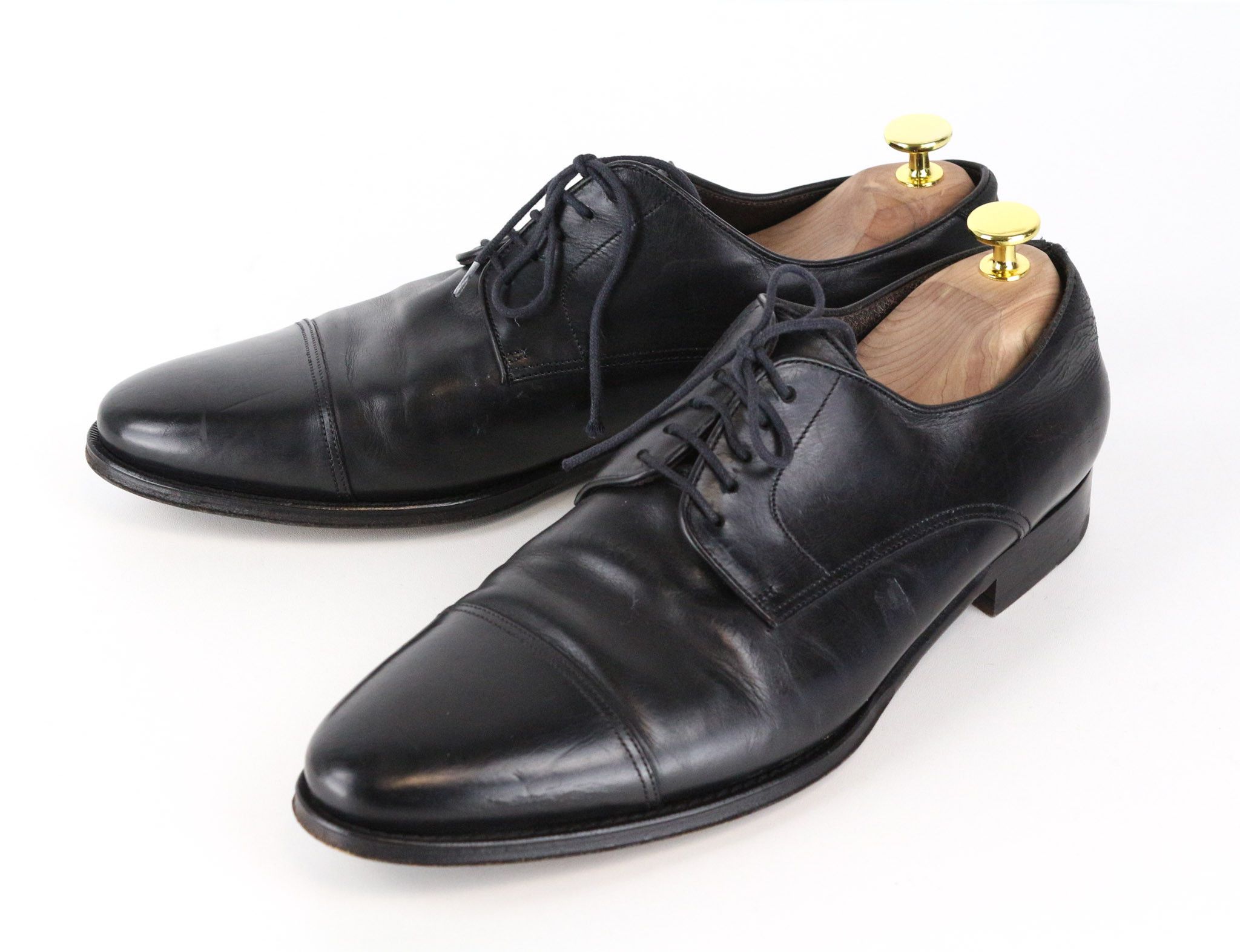 Suitsupply EU42.5 Black Leather Laced Low-Top 72741 Size US 9.5 / EU 42-43 - 5 Thumbnail