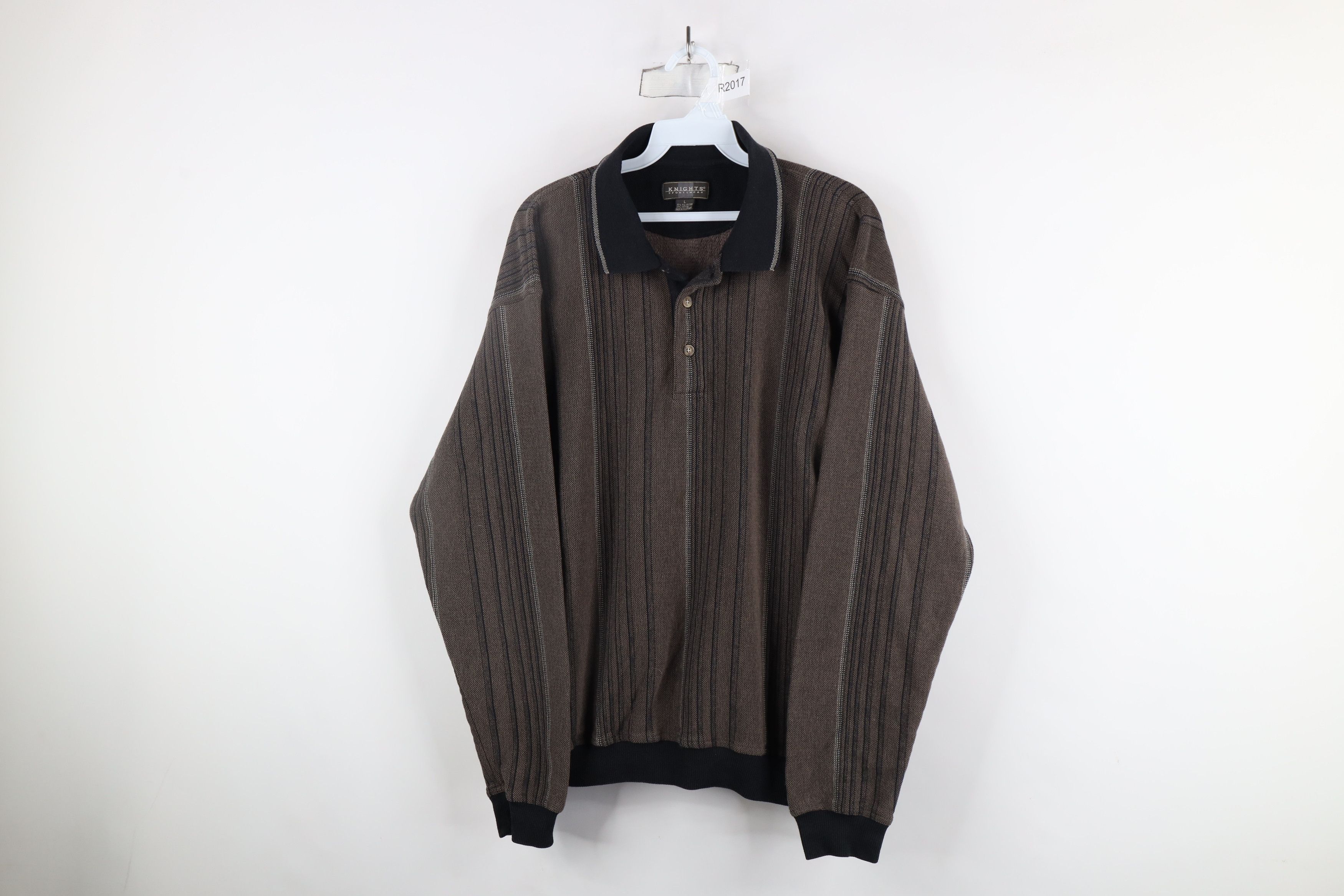 Vintage Vintage 90s Streetwear Block Collared Pullover Sweatshirt Size US L / EU 52-54 / 3 - 1 Thumbnail