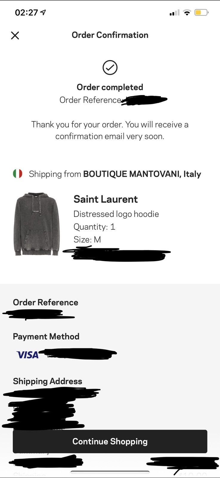 Saint Laurent Paris Saint Laurent Logo Hoodie Distressed Gray SS19 Size US M / EU 48-50 / 2 - 11 Thumbnail