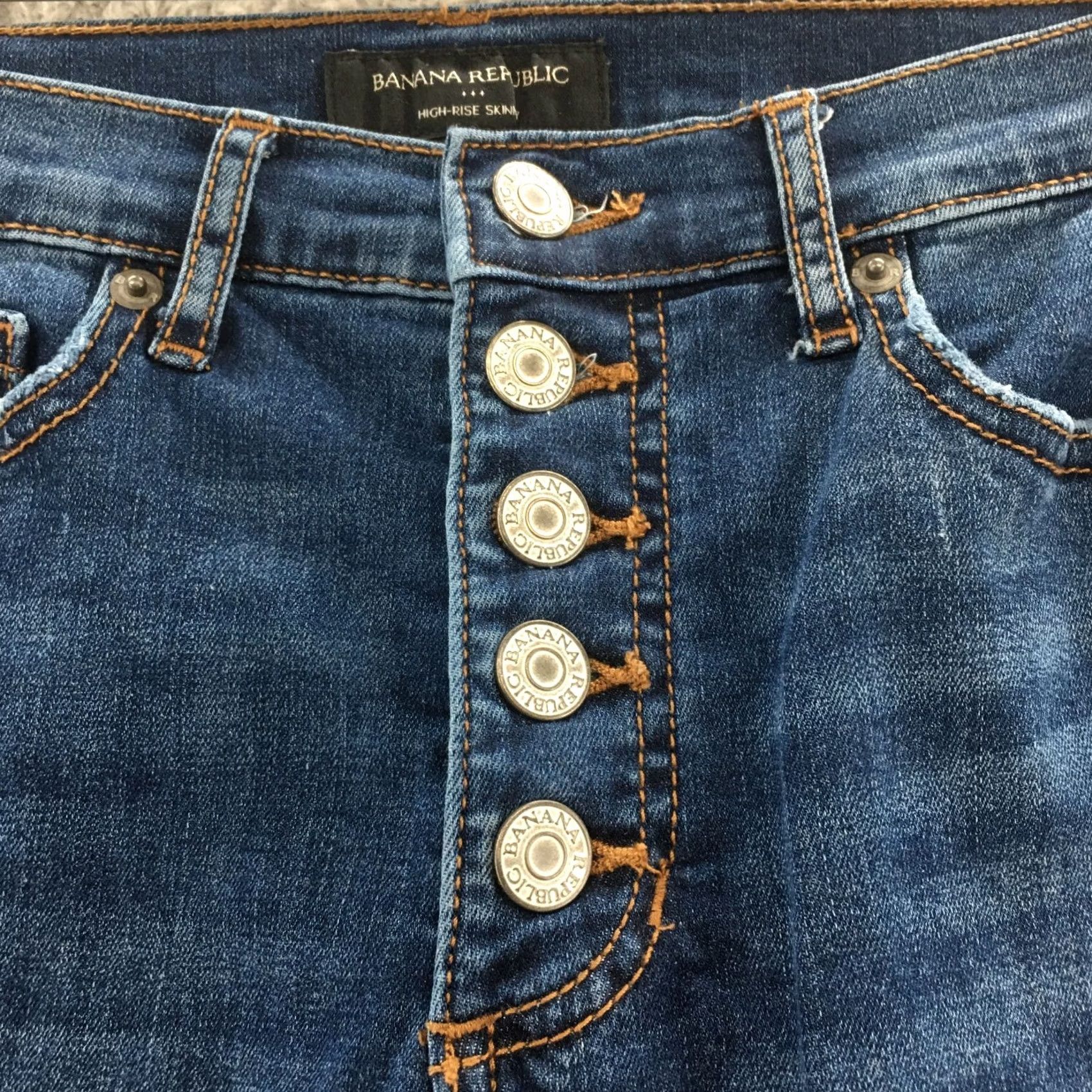 Banana Republic Banana Republic Skinny Jeans Womens 00P Blue Denim Button Fly Size 24" / US 00 / IT 34 - 3 Thumbnail
