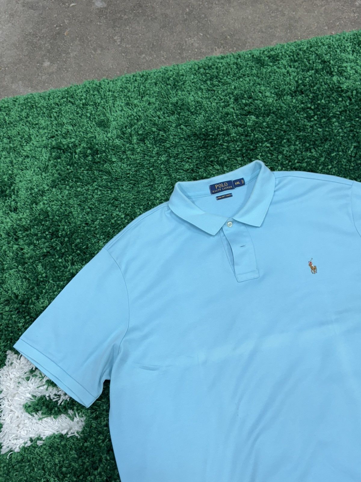 Polo Ralph Lauren Polo Ralph Lauren Teal Pima Cotton Polo 2XL XXL Size US XXL / EU 58 / 5 - 2 Thumbnail