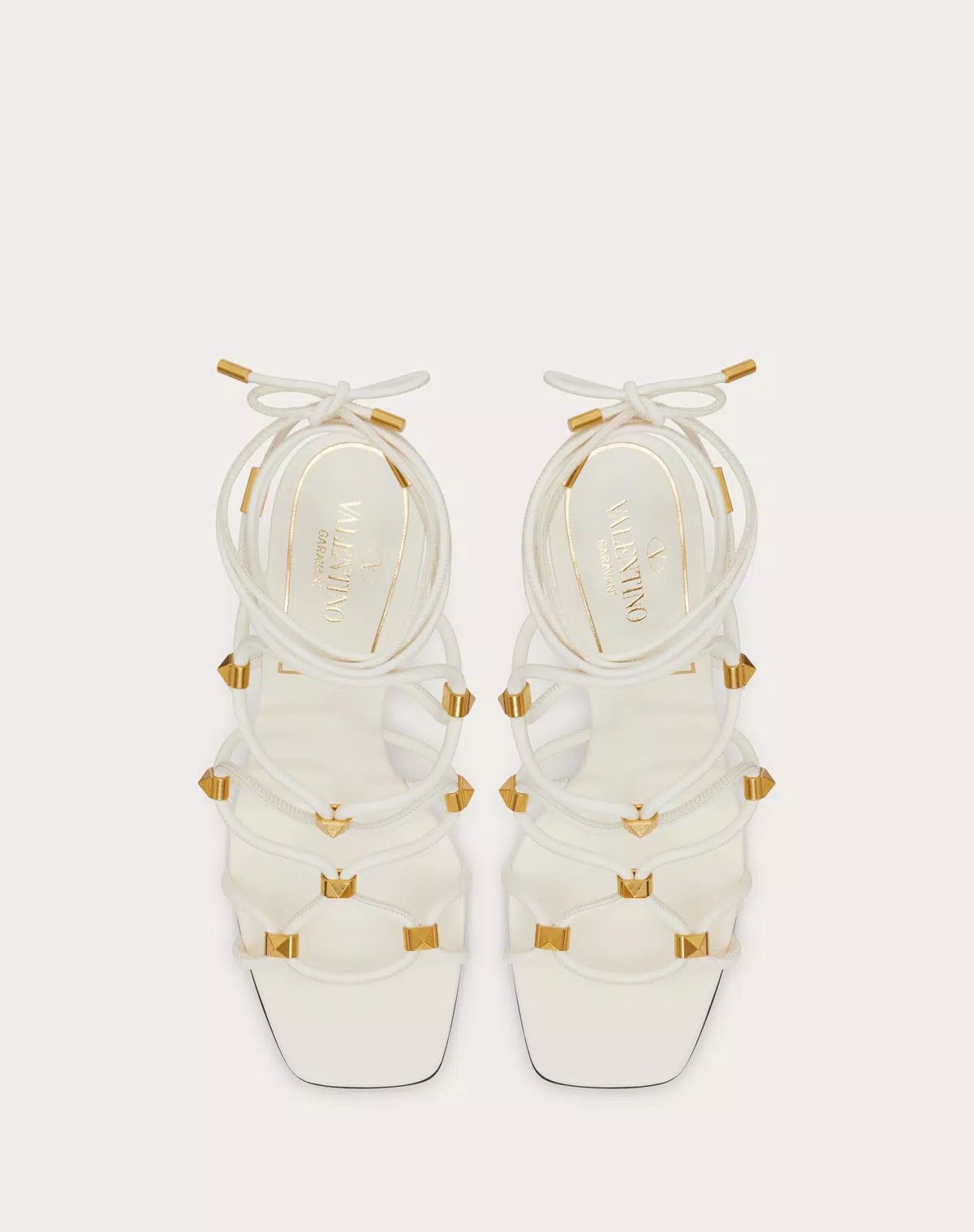 Valentino o1s1wg111125 Rockstud Net Sandals in Ivory Size US 7 / IT 37 - 5 Thumbnail