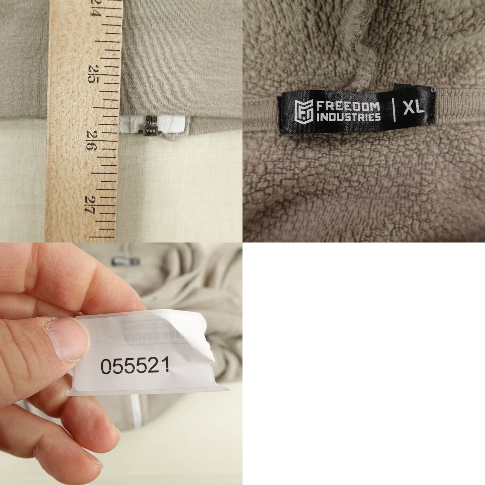 Industrie Freedom Industries Hoodie Mens XL Gray Full Zip Up Sweater Sweatshirt Fleece Size US XL / EU 56 / 4 - 8 Thumbnail