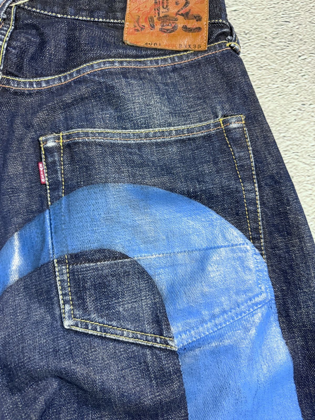 Evisu Evisu jeans daicock blue big logo selvedge denim Size US 31 - 3 Thumbnail