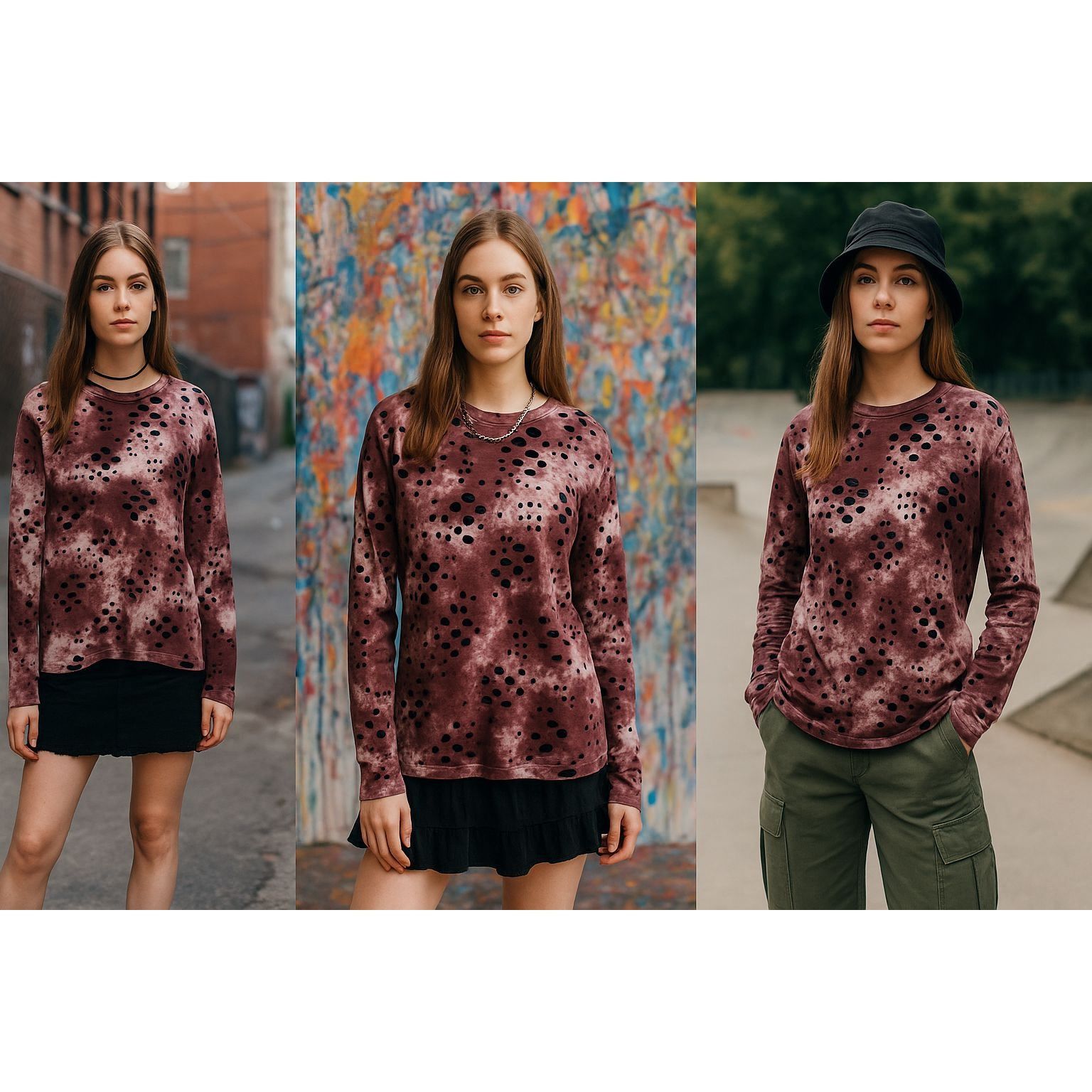 Hudson Outerwear Hudson Outerwear Womans Tie-Dye Distressed Long-Sleeve Shir Size M / US 6-8 / IT 42-44 - 1 Thumbnail