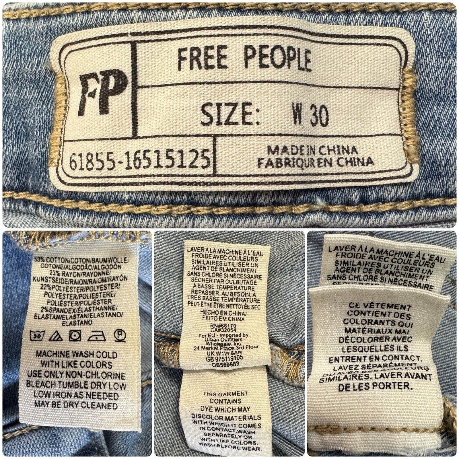 Free People FREE PEOPLE Just Float On Flare Jeans Vintage Bell Bottom 30 Size 30" / US 8 / IT 44 - 8 Thumbnail