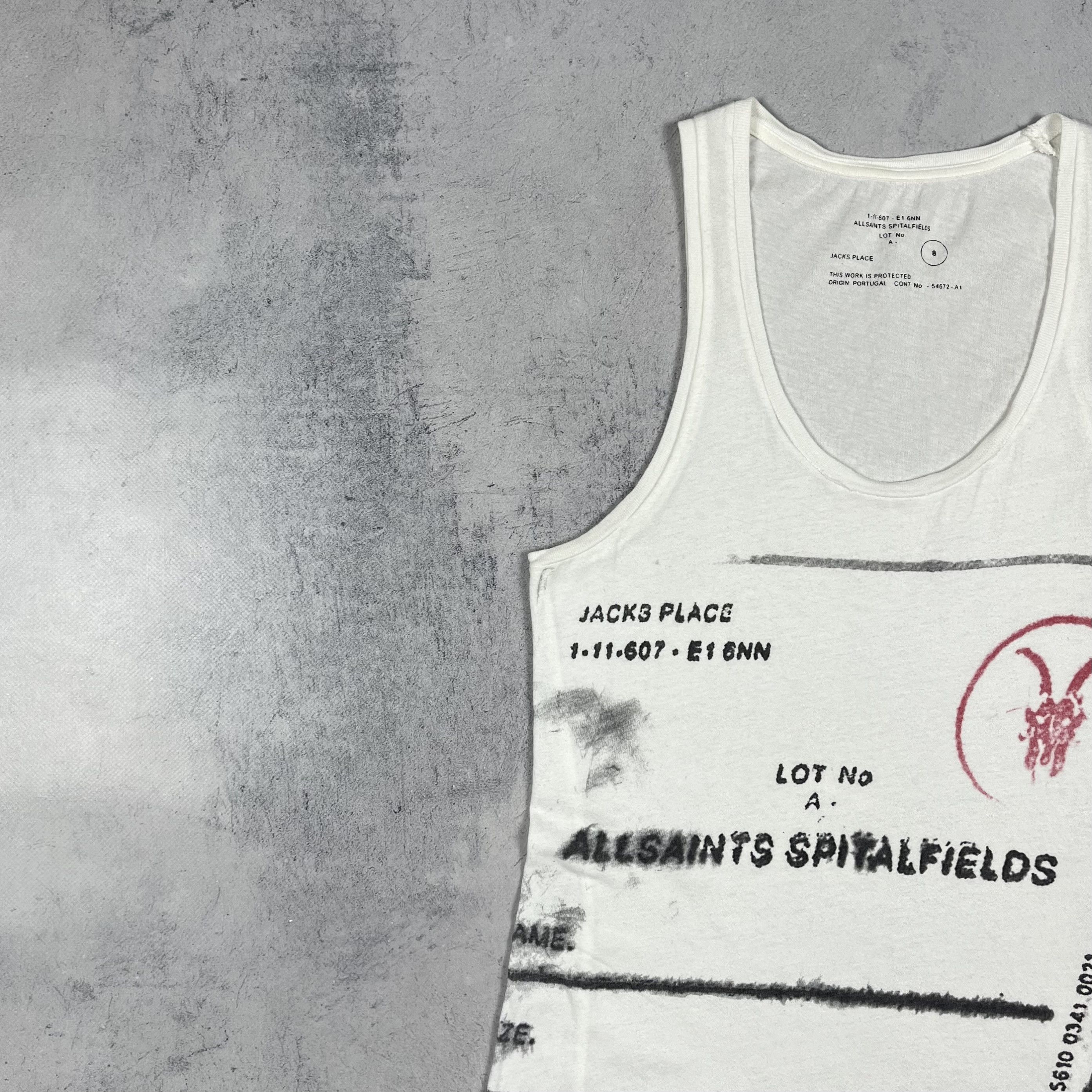 Allsaints Ladies AllSaints Bled Stamp Y2K Art Sleeveless Tank Top Size M / US 6-8 / IT 42-44 - 6 Thumbnail