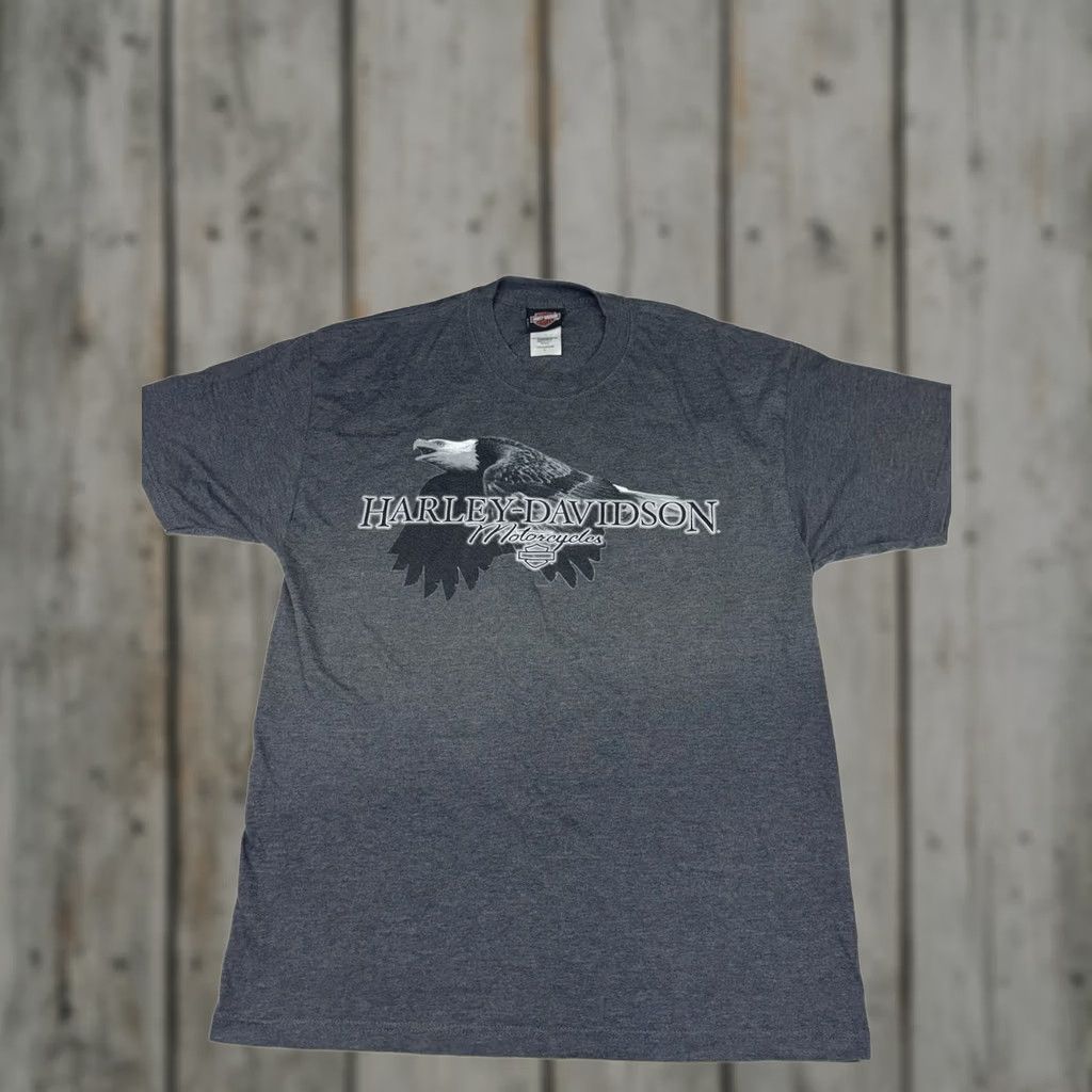 Harley Davidson Harley-Davidson T Shirt Gray Short Sleeve Eagle Logo Back Hit Mens L Size US L / EU 52-54 / 3 - 1 Thumbnail