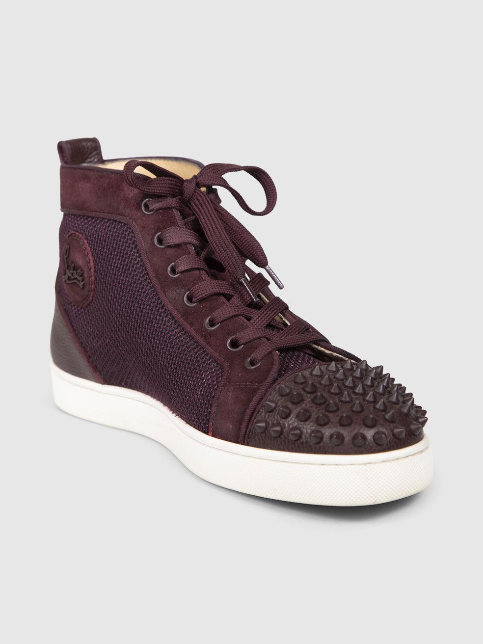 Christian Louboutin Purple Lou Spikes Orlato Trainers Size US 12 / IT 42 - 1 Thumbnail