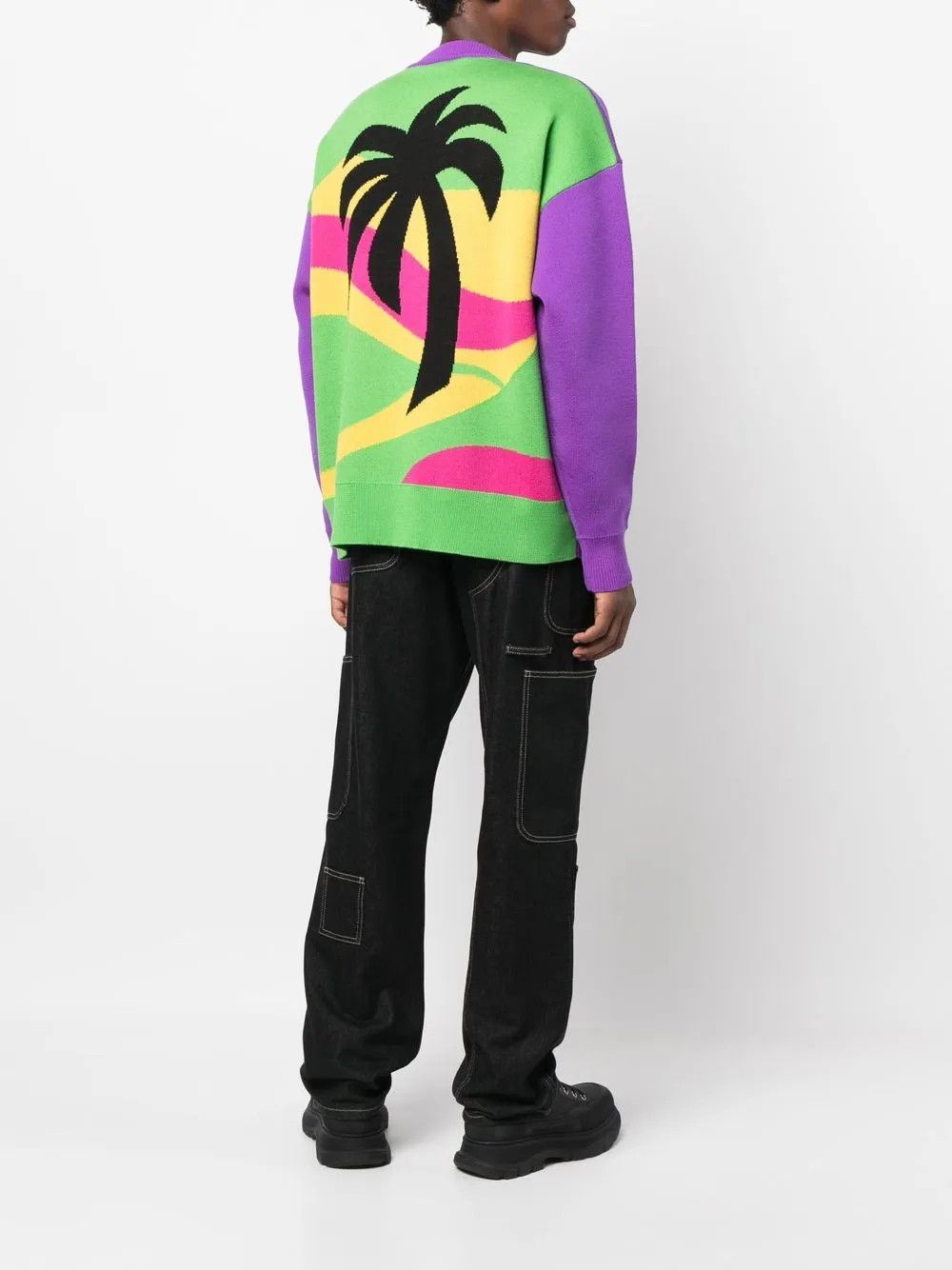 Palm Angels o1y0325 Logo Crewneck Sweater in Purple Size US XS / EU 42 / 0 - 5 Thumbnail