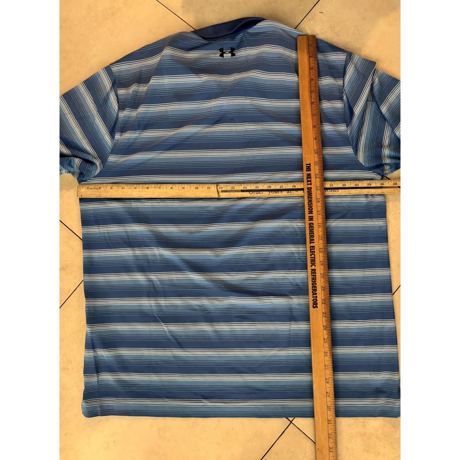 Under Armour Under Armour Shirt Mens 2XL Blue Polo Stripe HeatGear Golf Performance Loose Fit Size US XXL / EU 58 / 5 - 7 Thumbnail