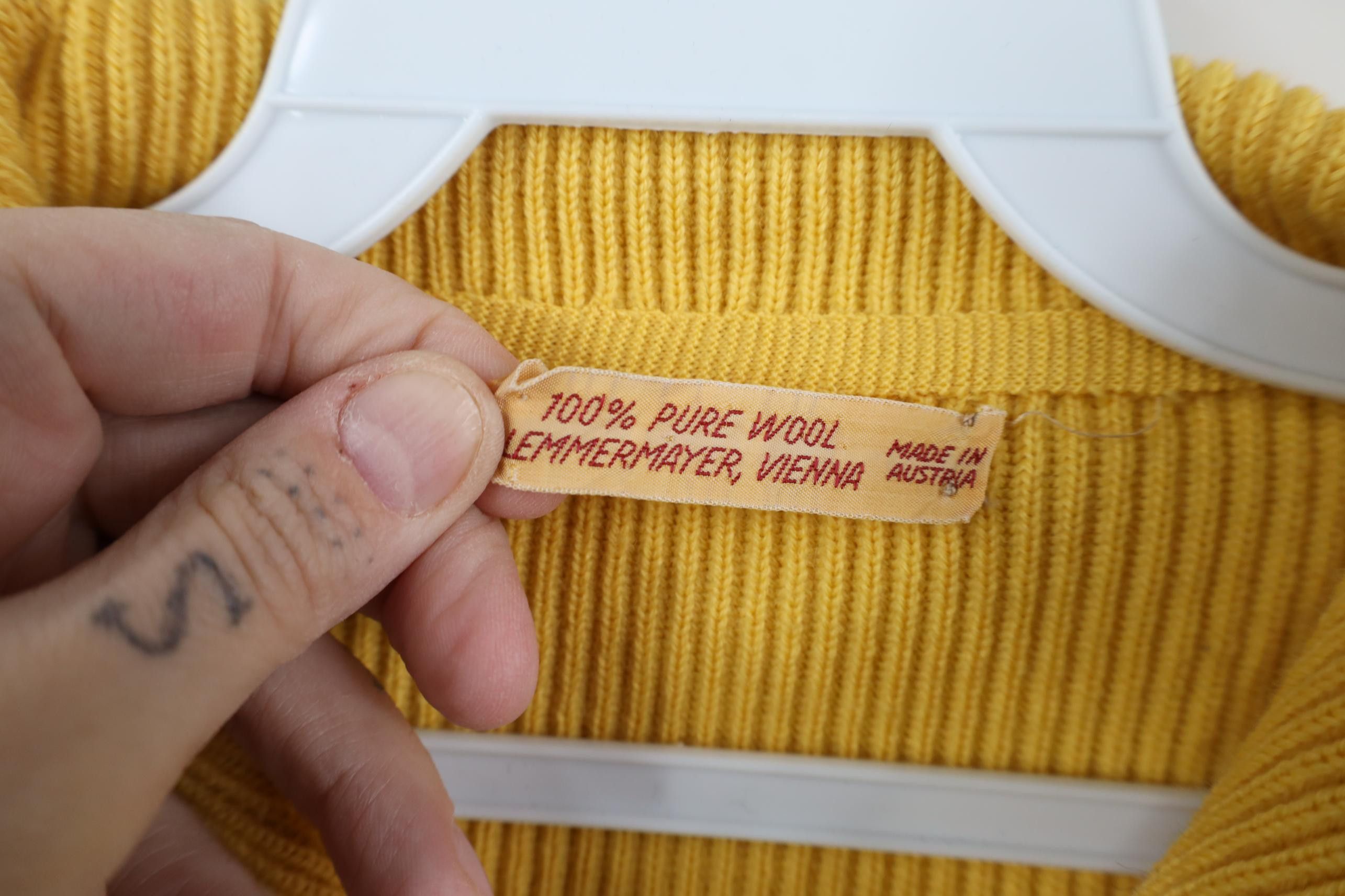 Vintage Vintage 50s 60s Lemmermayer Vienna Heavy Wool Ribbed Sweater Size US L / EU 52-54 / 3 - 6 Thumbnail