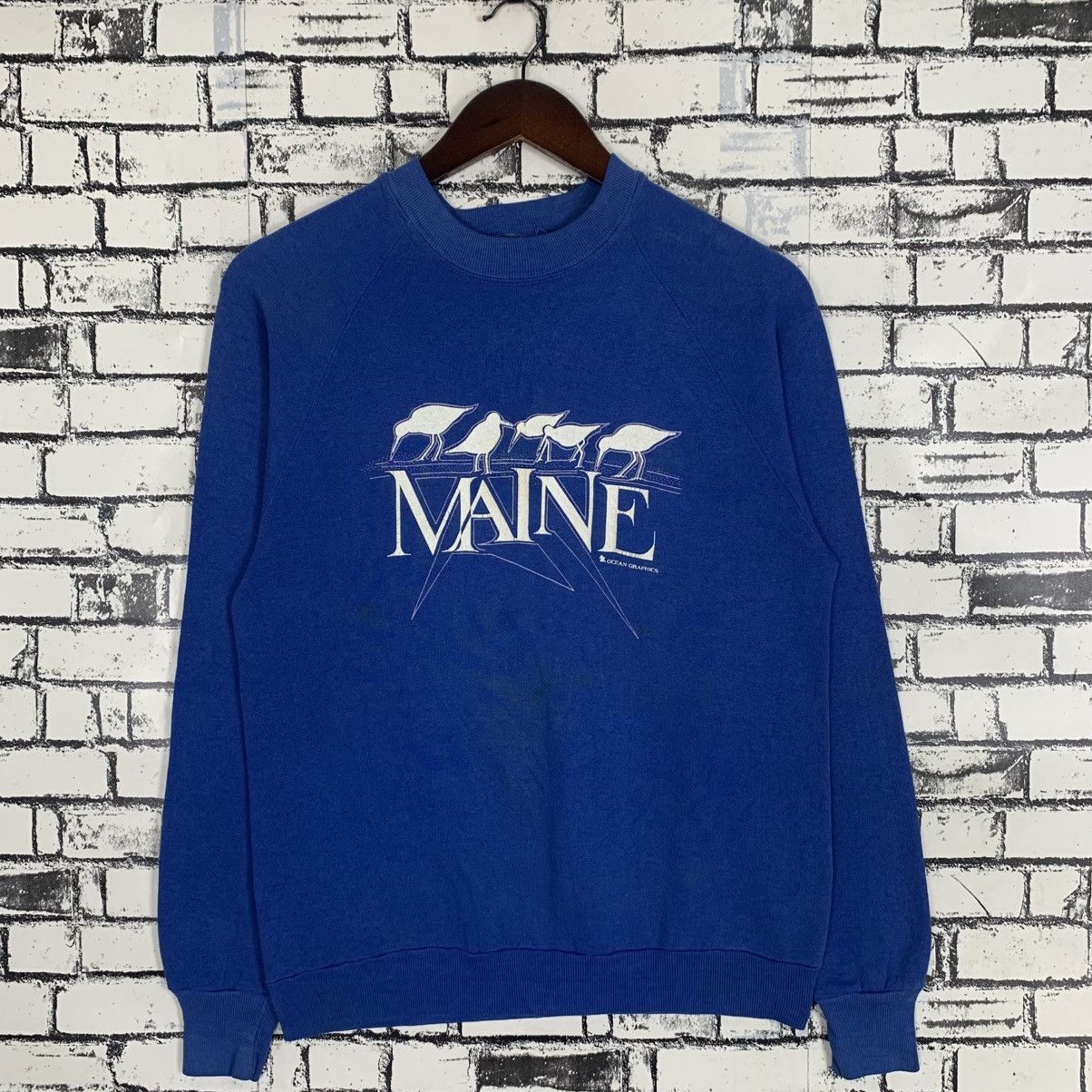 Vintage Jerseez by Russell Maine Ocean Graphics Sweatshirt