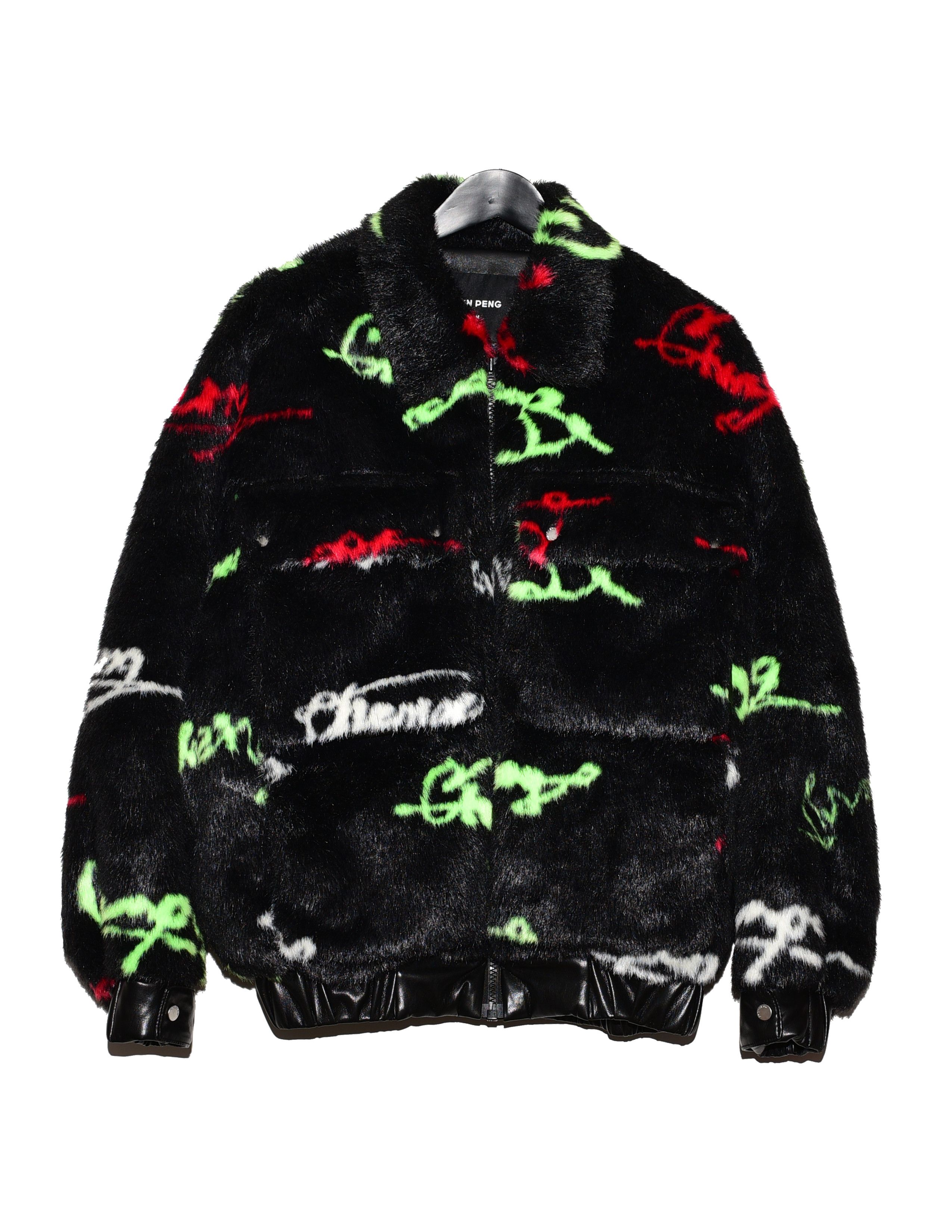 CHENPENG × Dover Street Market × SSENSE Chen Peng Graffiti Fur Coat FW22 Size US M / EU 48-50 / 2 - 2 Thumbnail
