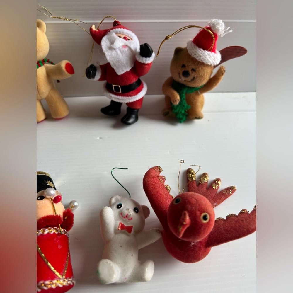 Designer Lot of 12 Vintage Flocked Christmas Ornaments Size ONE SIZE - 4 Thumbnail