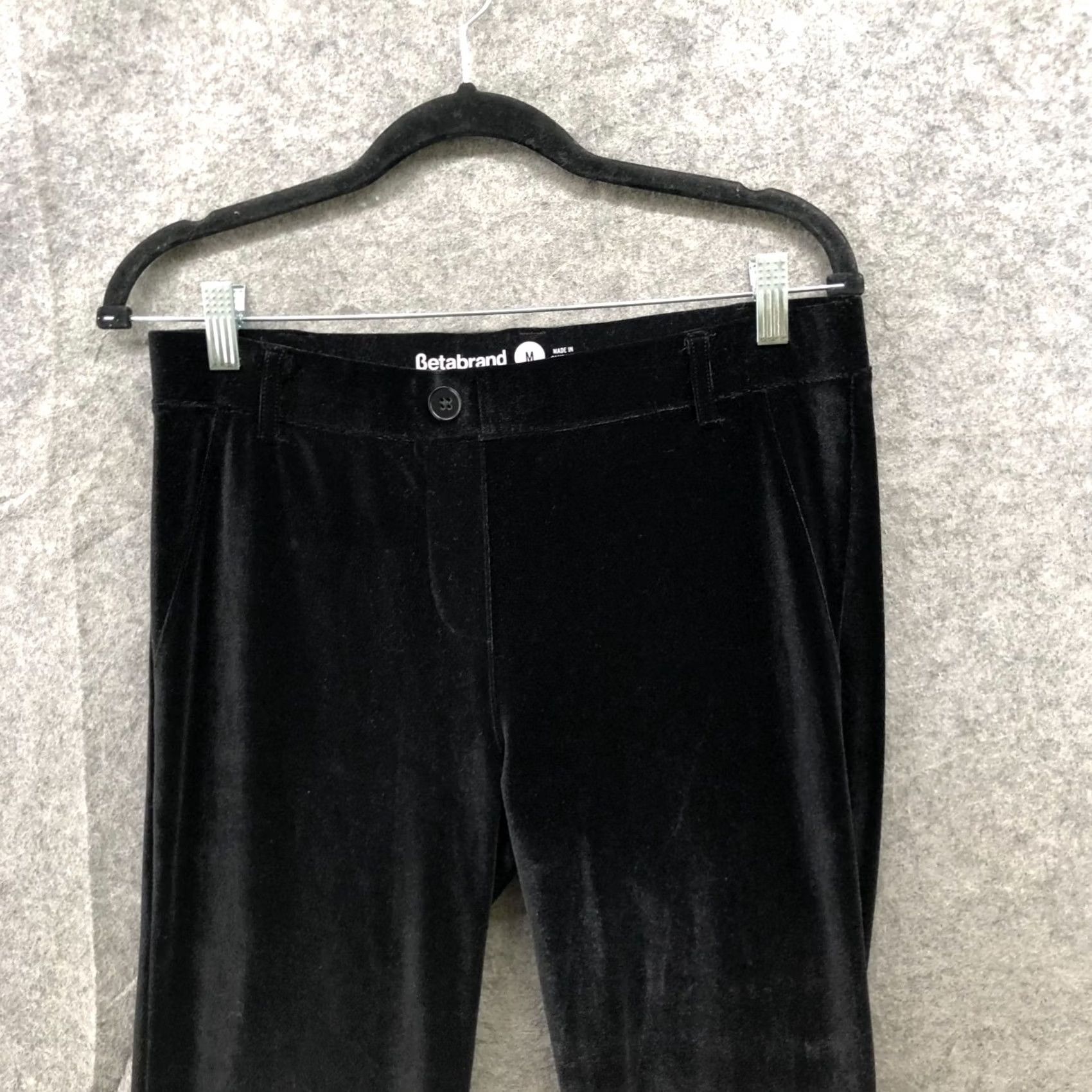 Velvet Betabrand Straight Leg Velvet Yoga Dress Pants Womens M Black Mid Rise Pull On Pants Size 32" / US 10 / IT 46 - 3 Thumbnail