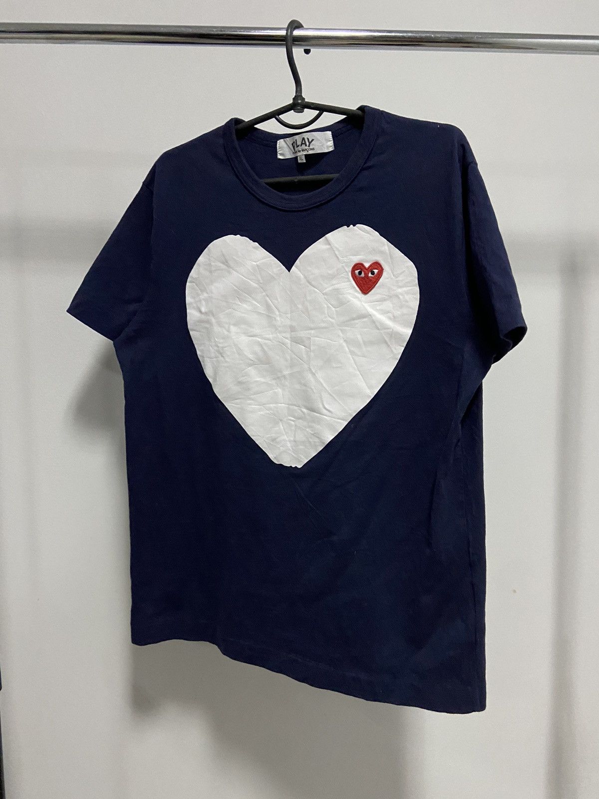 Comme des Garcons PLAY × Japanese Brand × Vintage Play Come Des Garcons Vintage T Shirt big heart Logo Japan Size US L / EU 52-54 / 3 - 1 Thumbnail