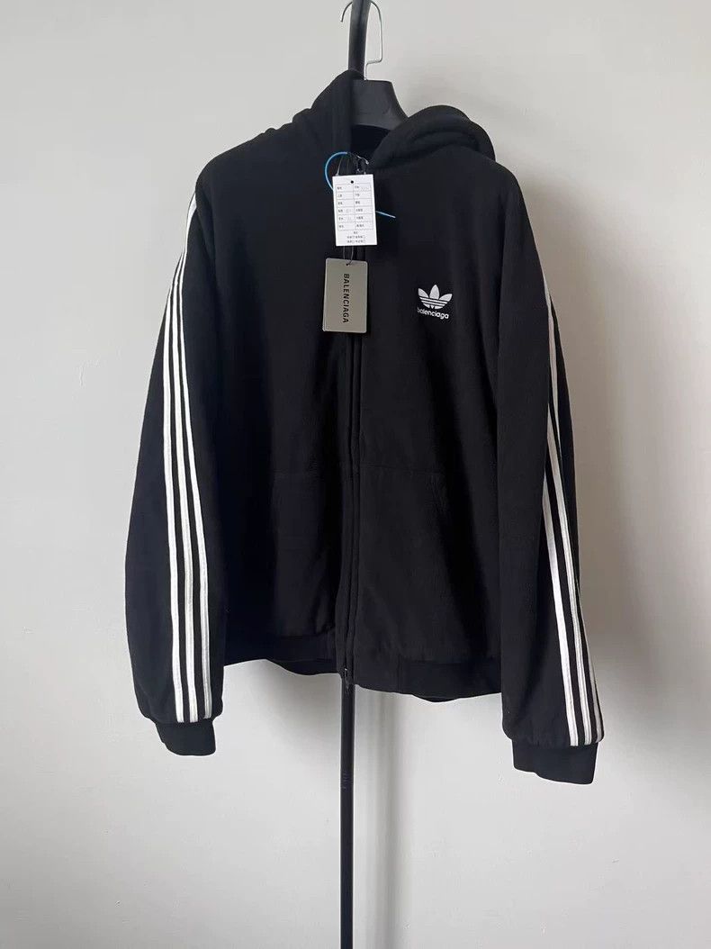 Balenciaga Balenciaga Logo printed zip-up hooded sweatshirt with side Size US XXS / EU 40 - 1 Thumbnail