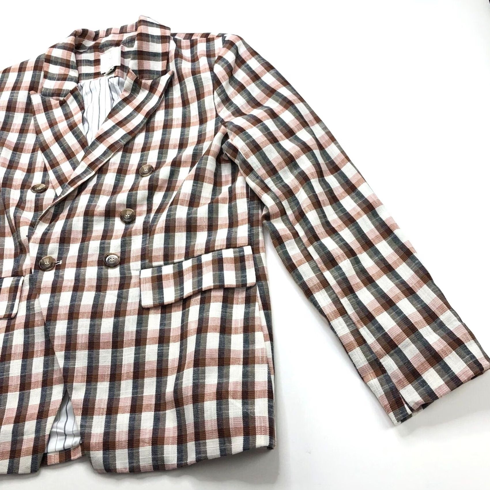 Joie Joie Blazer Shirt Womens Cotton Blend Plaid Button Lined Jacket Mint Large Mid-Length Blazer Womens Casual Formal Workwear Bob Size L / US 10 / IT 46 - 2 Thumbnail