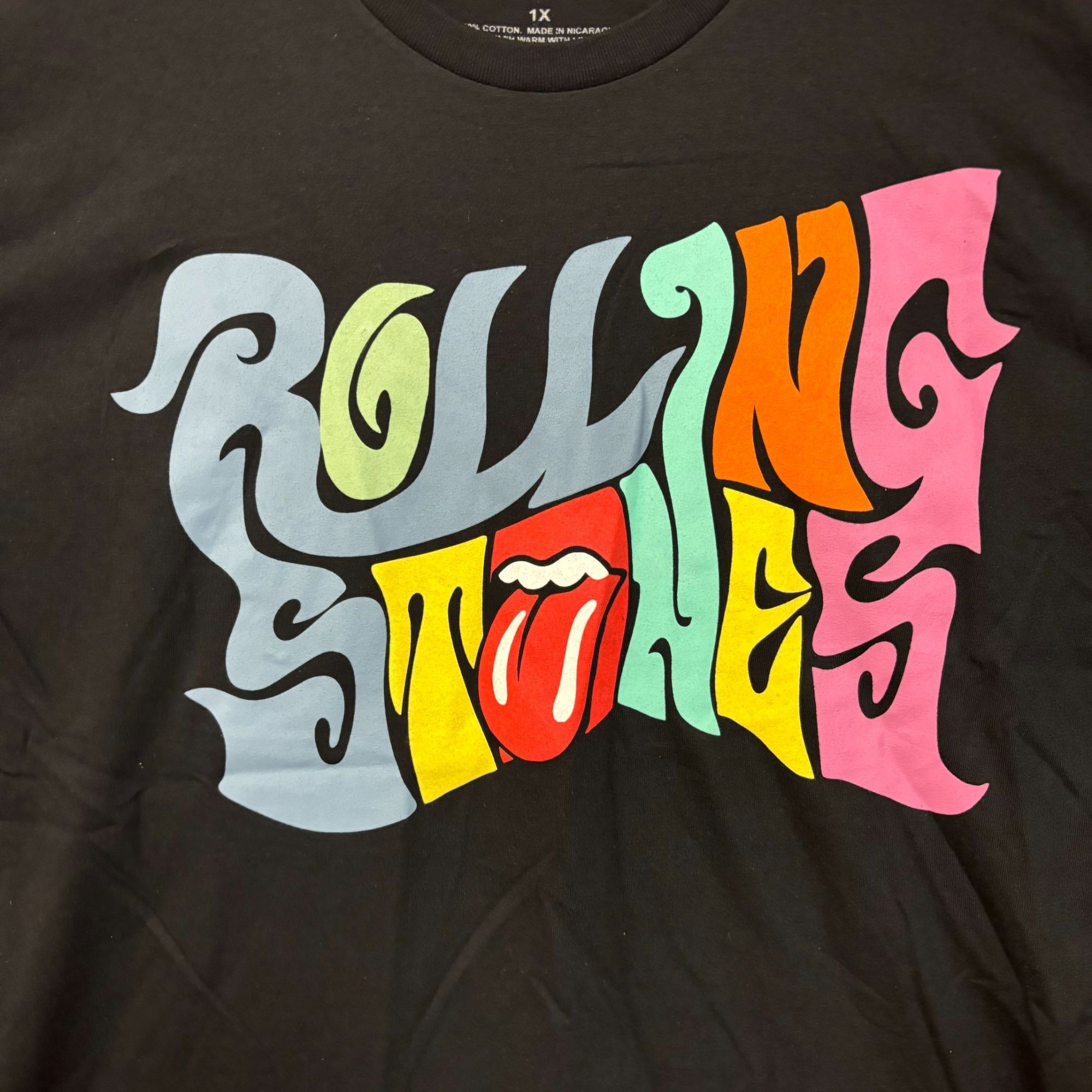 The Rolling Stones The Rolling Stones Groovy Spellout with Hot Lips Rock Tee 1X Size US XL / EU 56 / 4 - 2 Thumbnail