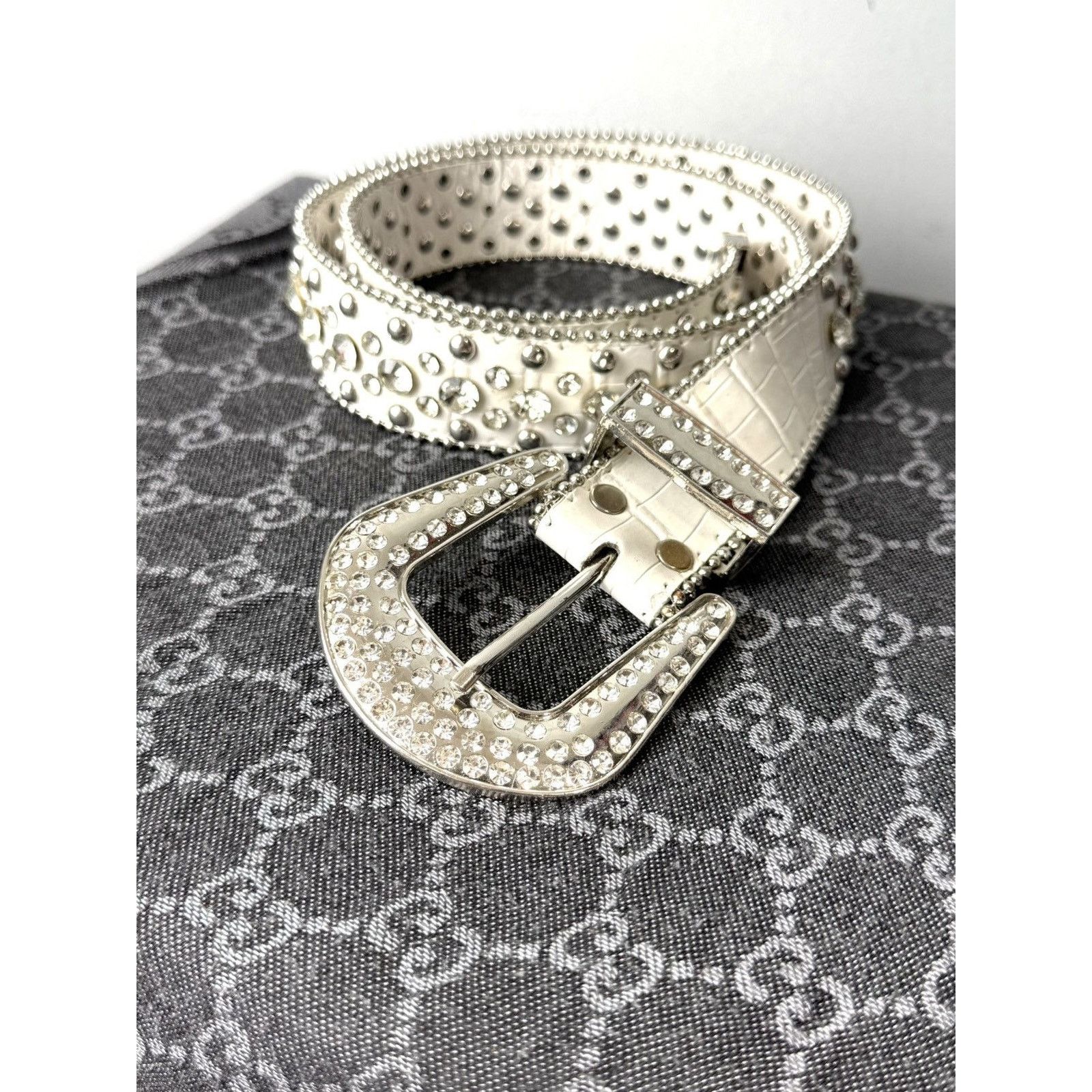 Japanese Brand Vintage Rhinestones Metal Belt BB Simon Style Size ONE SIZE - 2 Thumbnail