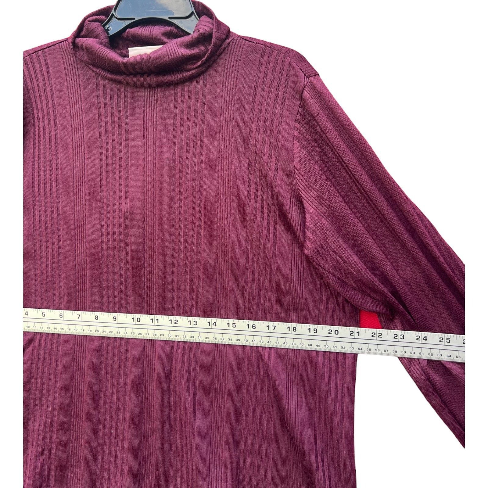 Other Knox Rose - Women's Long Sleeve Turtleneck Top - Plum - 1X Size XL / US 12-14 / IT 48-50 - 4 Thumbnail