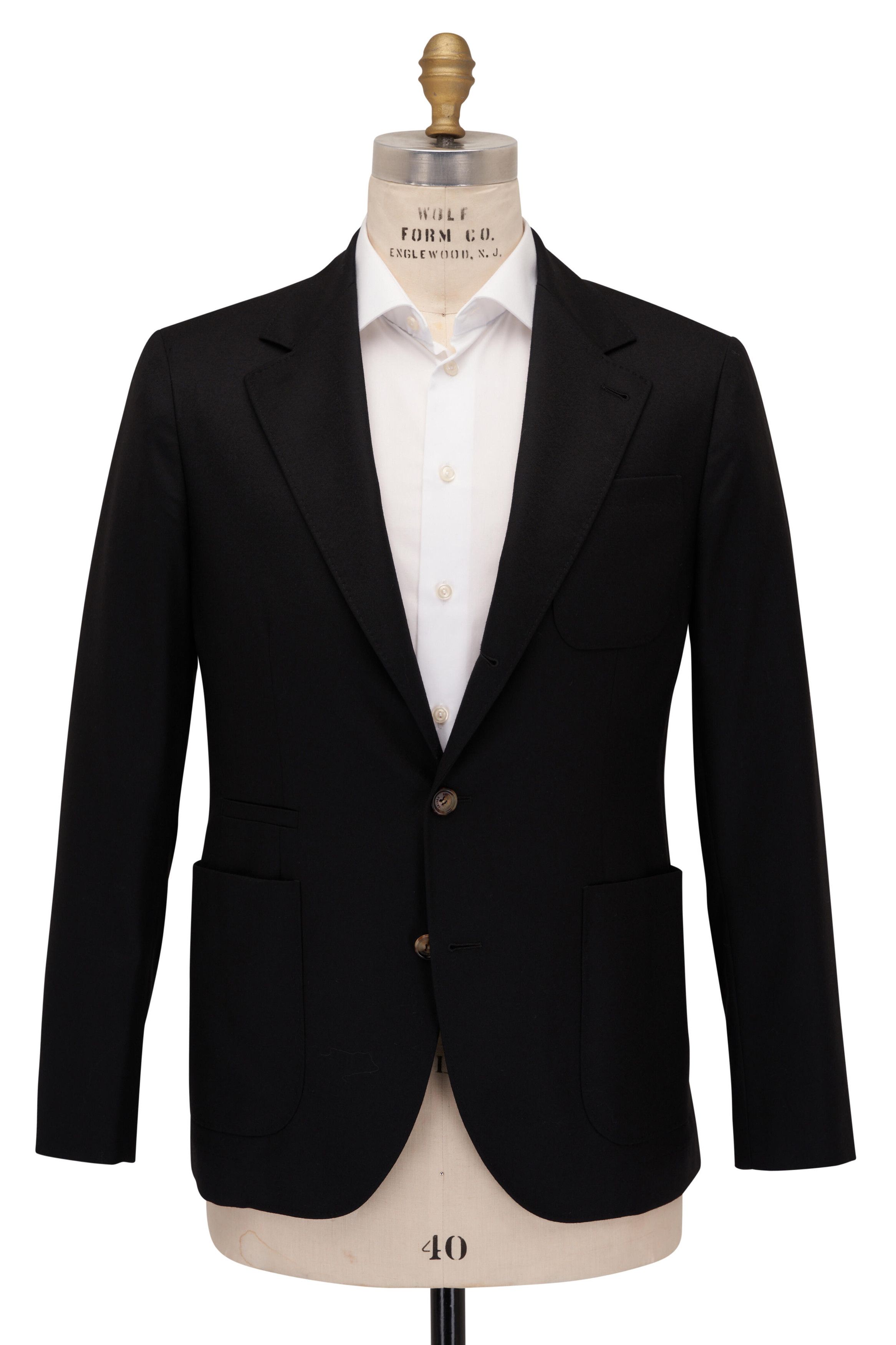 Brunello Cucinelli o1mtch0225 Wool Sportcoat in Black Size US XL / EU 56 / 4 - 1 Thumbnail