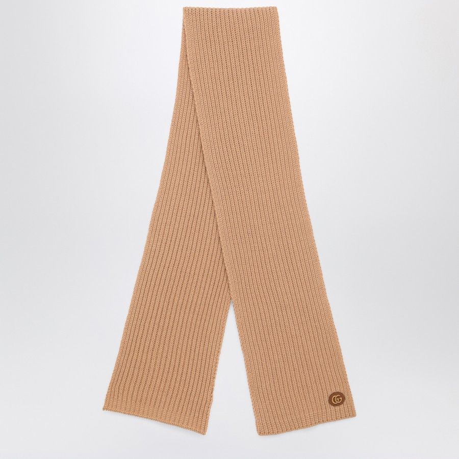 Gucci o1d2blof0824 Size: OS / Cashmere Scarf With Logo in Camel Size ONE SIZE - 1 Thumbnail