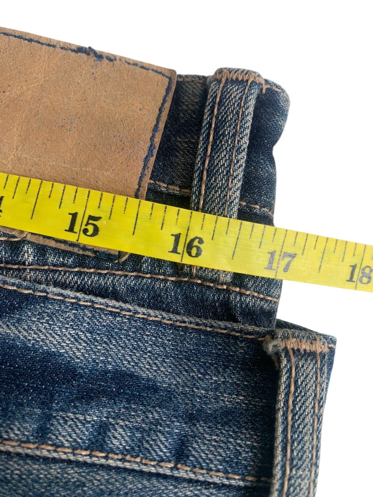 Japanese Brand PPFM Double Waist Distressed Washed Denim Size US 34 / EU 50 - 15 Thumbnail