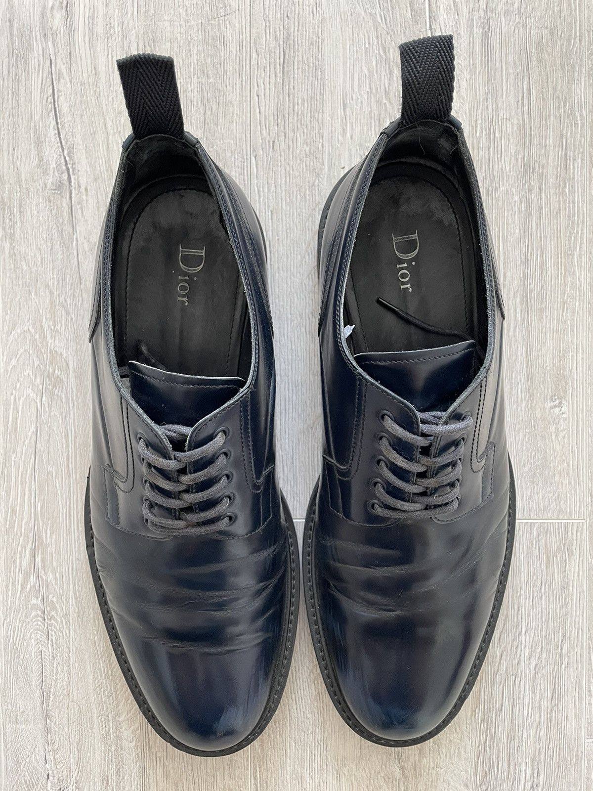 Dior Dior Patent Leather Distressed Lace Up Bee Logo Derby Size US 9.5 / EU 42-43 - 3 Thumbnail