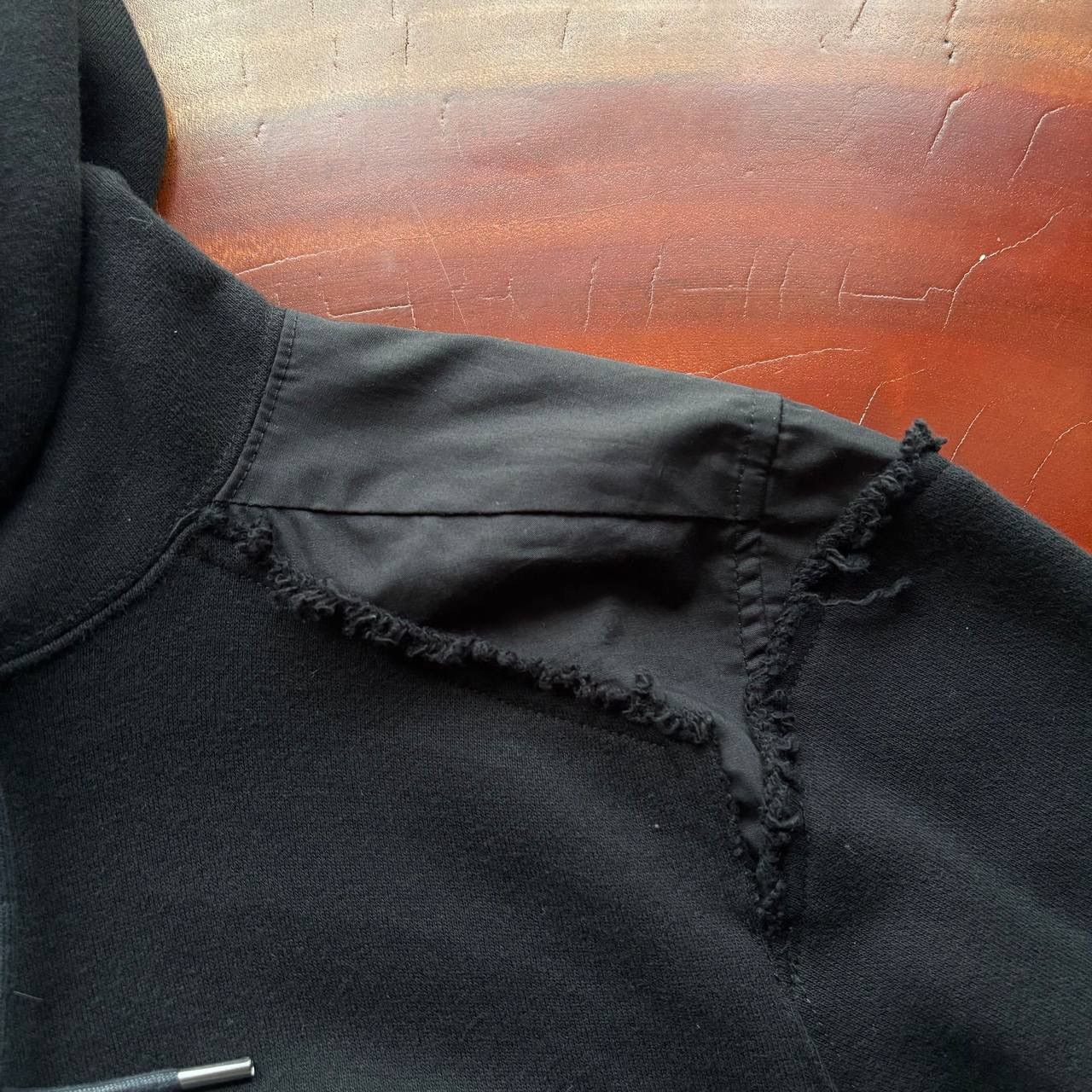 Sacai Sacai SS18 3890 Cut Out Shoulder Satin Trim Hoodie Size US S / EU 44-46 / 1 - 7 Thumbnail