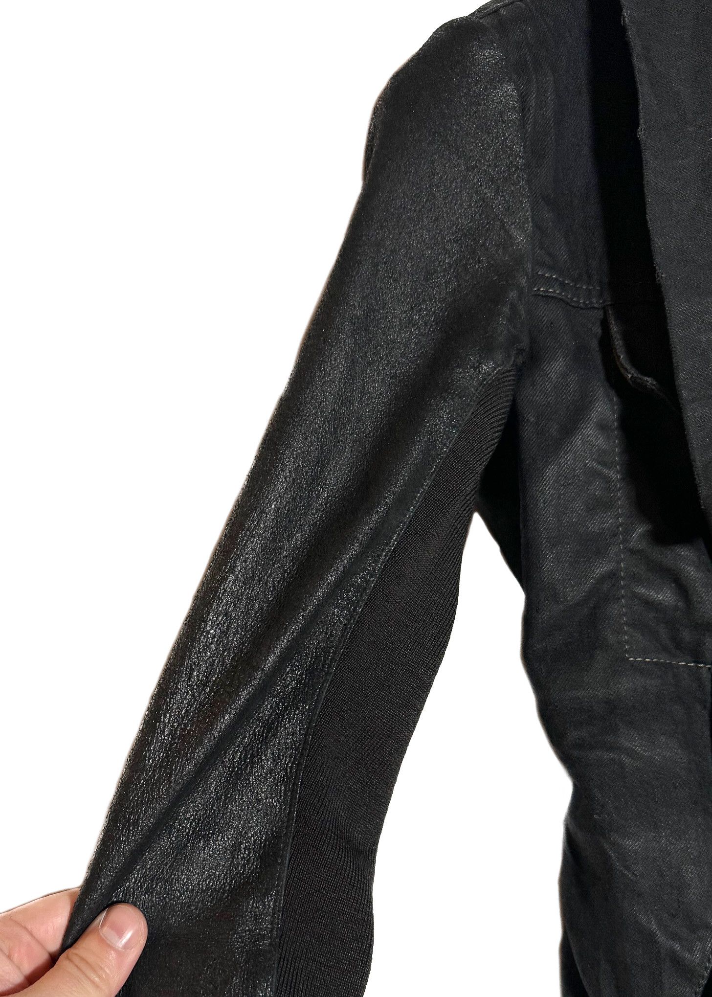 Rick Owens Drkshdw Rick Owens DRKSHDW Denim Leather Sleeves Jacket Size S / US 4 / IT 40 - 10 Thumbnail