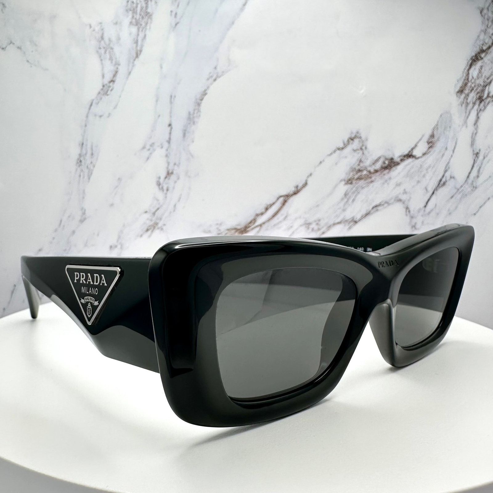 Prada Prada Sunglasses Black Square Cat Eye Triangle Logo Size ONE SIZE - 3 Thumbnail