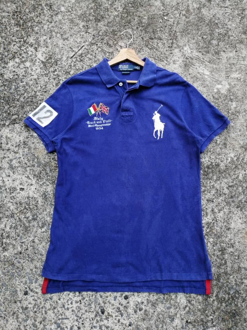Pre-owned Polo Ralph Lauren T Big Pony Italy Polos Shirt In Blue