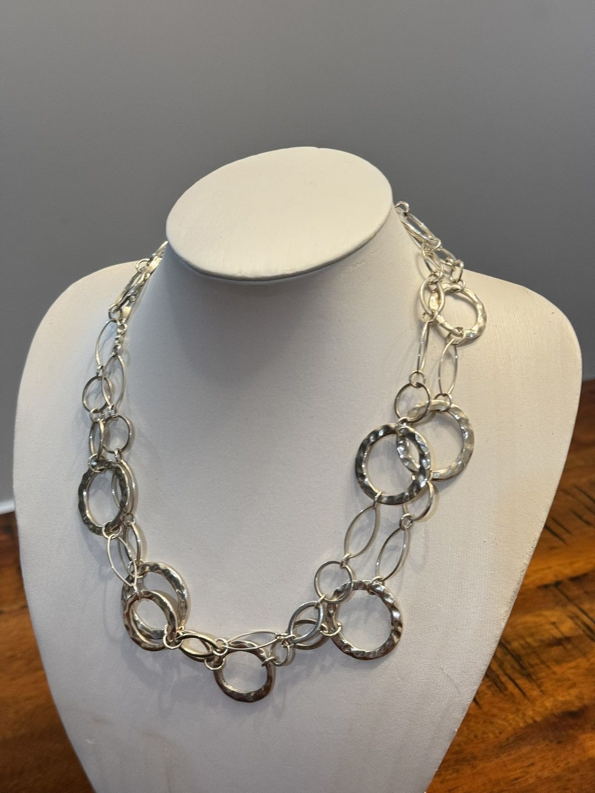 Jewelry Vintage Handmade Hammered Hoop Long Necklace Size ONE SIZE - 2 Thumbnail