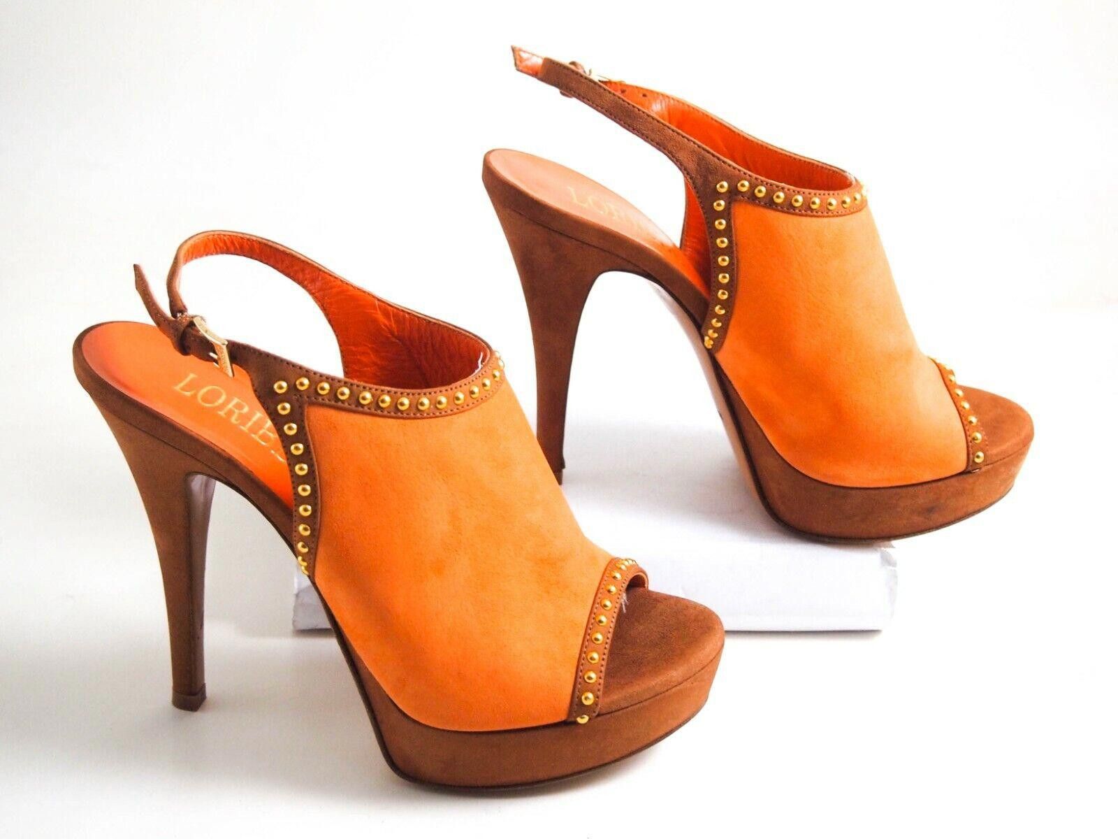 Other Loriblu Plateau Sandals Studded Orange Suede US 6 EU 36 Size US 6 / IT 36 - 2 Thumbnail