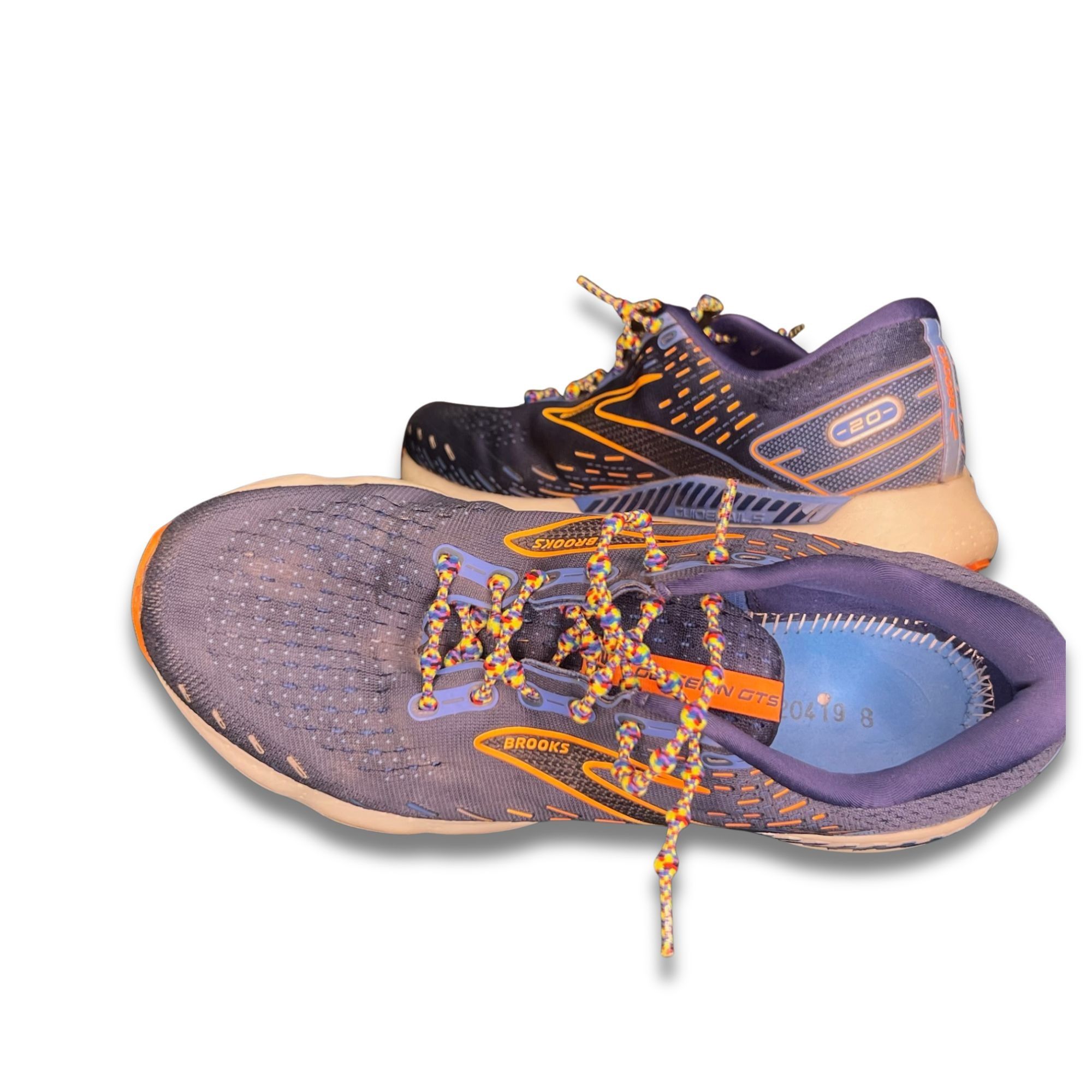 Brooks Brooks Mens Glycerin GTS 20 Running Shoes Size 9.5 Blue/Oran Size US 9.5 / EU 42-43 - 7 Thumbnail