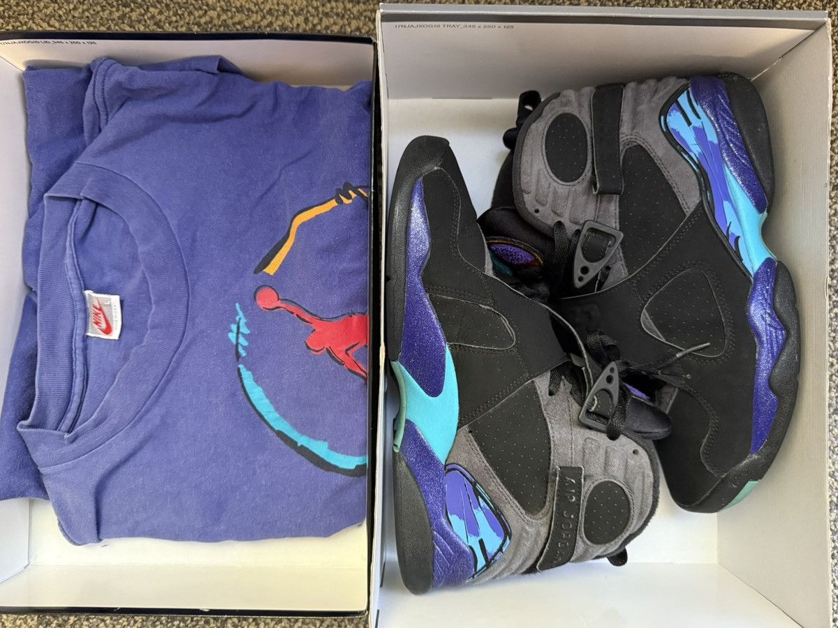 Jordan Brand Vintage 1993 Nike Jordan 8 Aqua Promo Shirt Tee OG Grey Tag Size US L / EU 52-54 / 3 - 12 Thumbnail