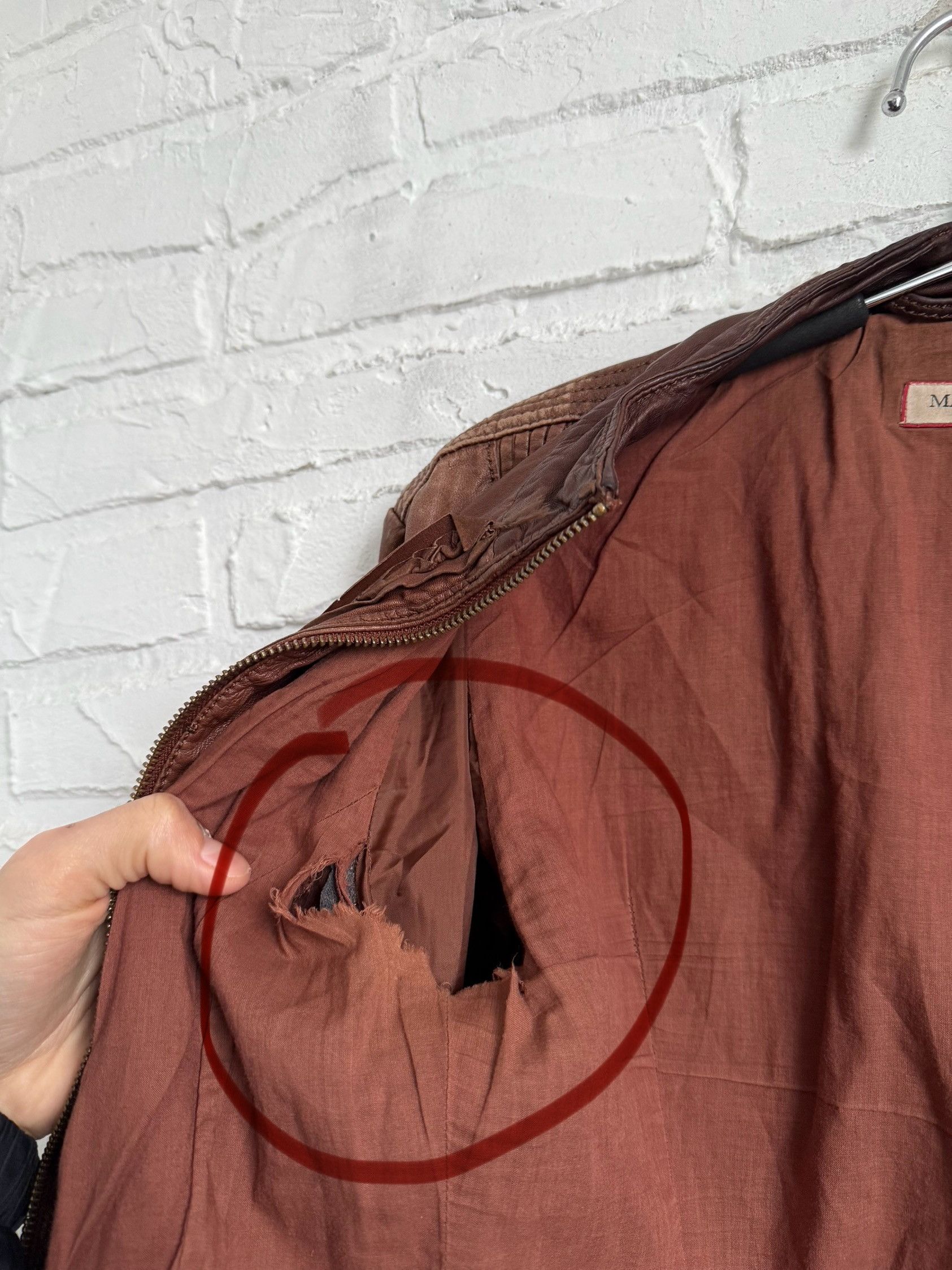 MAX&Co. Vintage Max Mara Max&CO brown leather biker jacket Size S / US 4 / IT 40 - 10 Thumbnail