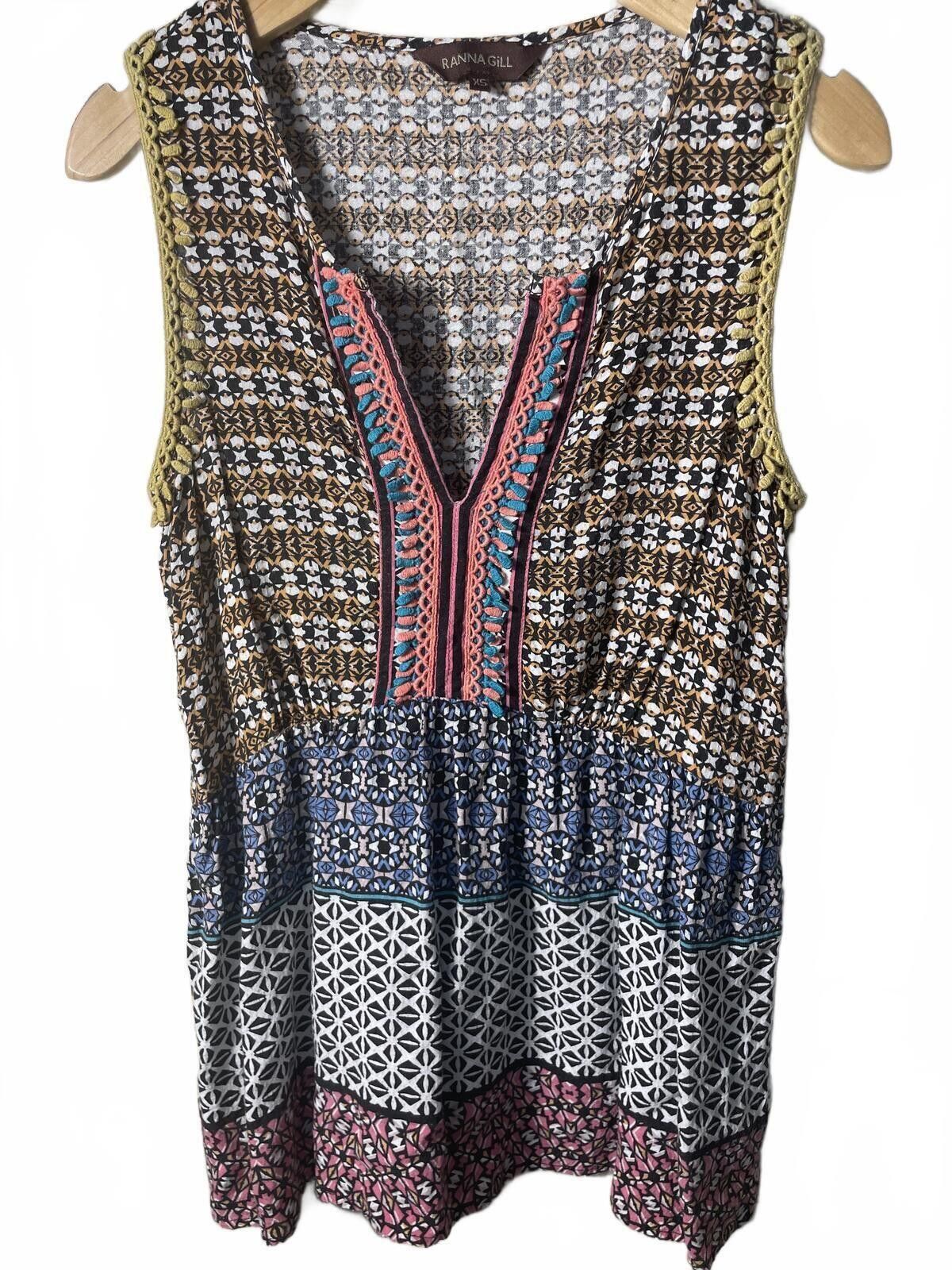Other Anthropologie Ranna Gill Blouse Tank Top Womens XS Boho EUC Size XS / US 0-2 / IT 36-38 - 1 Thumbnail