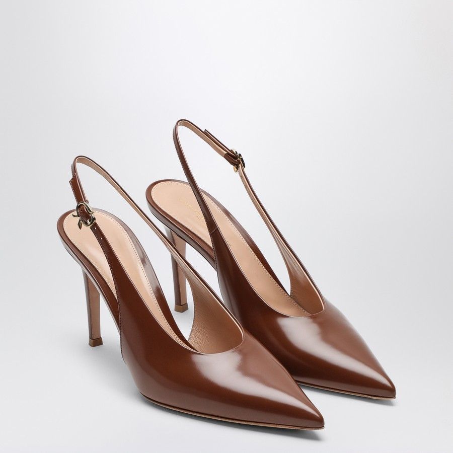 Gianvito Rossi o1d2blof0824 Leather Pumps in Brown Size US 7 / IT 37 - 2 Thumbnail