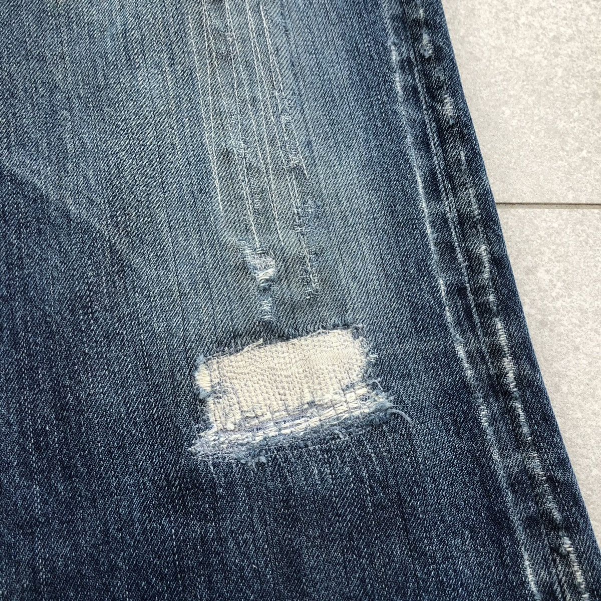 Blue Blue Japan Vintage blue blue japan denim Distressed Jeans Size US 33 - 12 Thumbnail